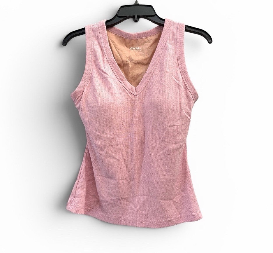 OGL Stretchy V-neck Cotton New Airy Bra Tank Women’s Medium Pink