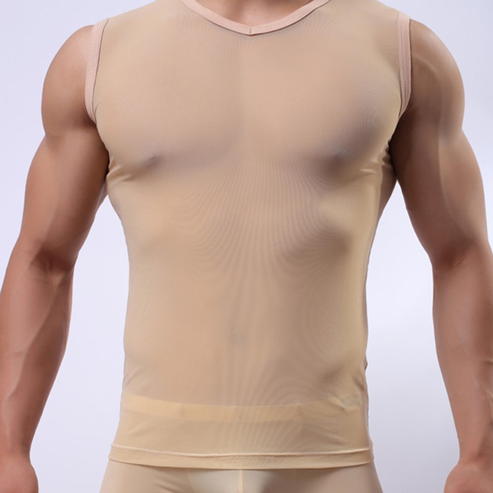 T-Shir Vest Basic Design Basic Tee Beach Clubwear Fishnet T-Shirt Running