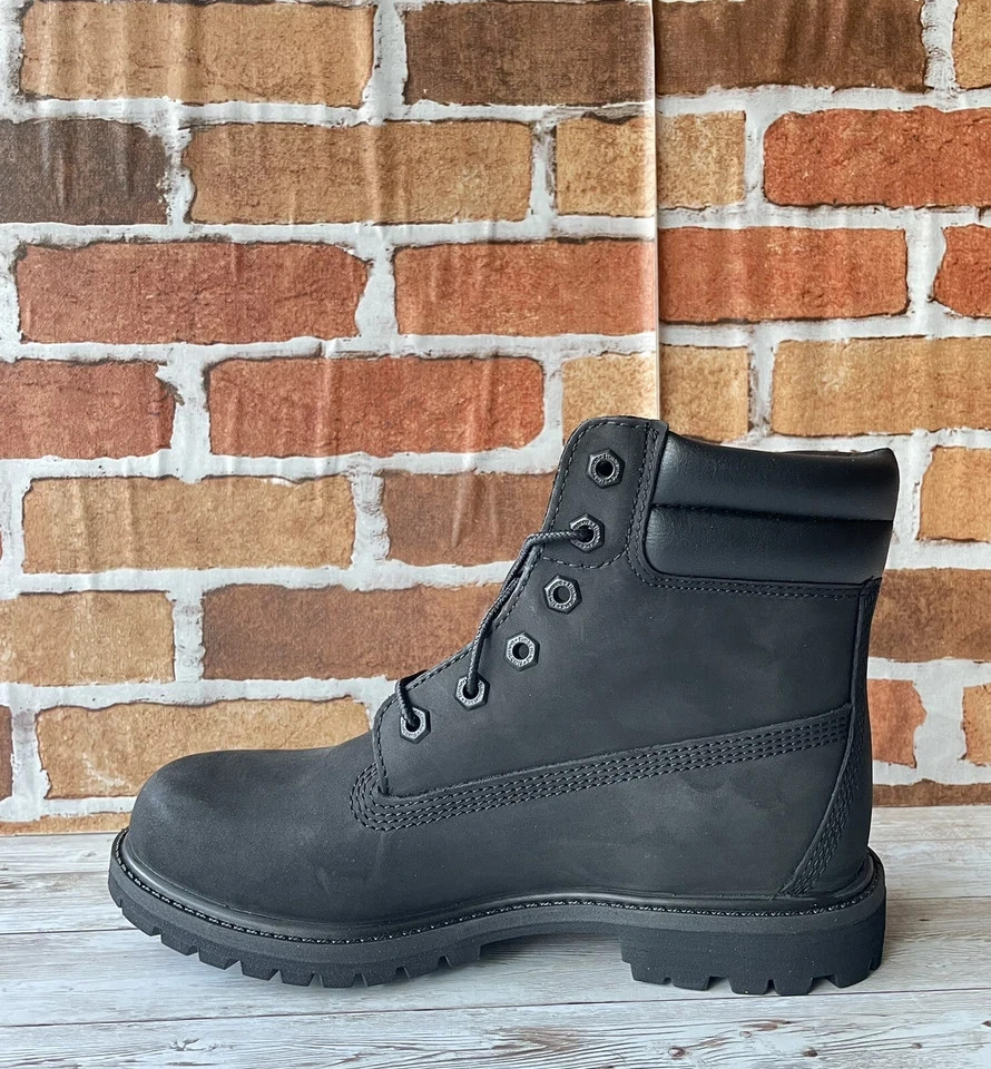 Timberland Waterville 6-Inch Double Collar Black Women’s Boot TB 0A15QY001 SZ 8