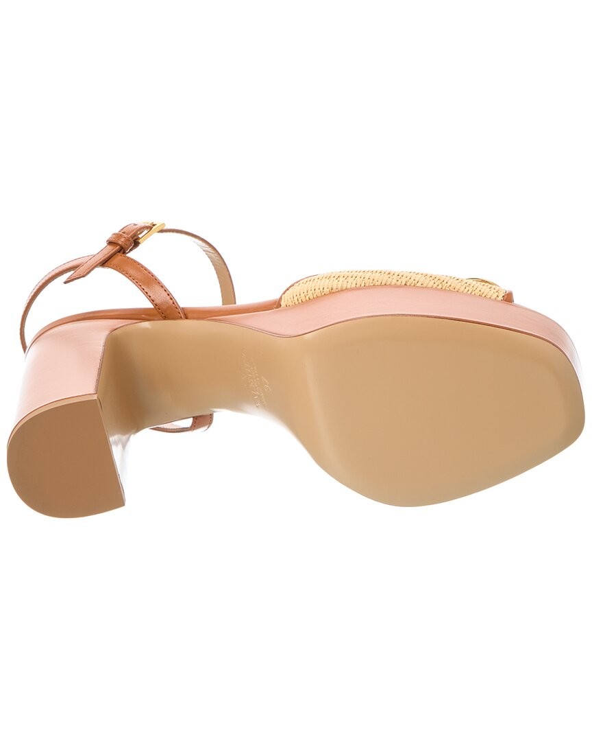 Valentino Vlogo Signature 115 Raffia & Leather Platform Sandal Women’s
