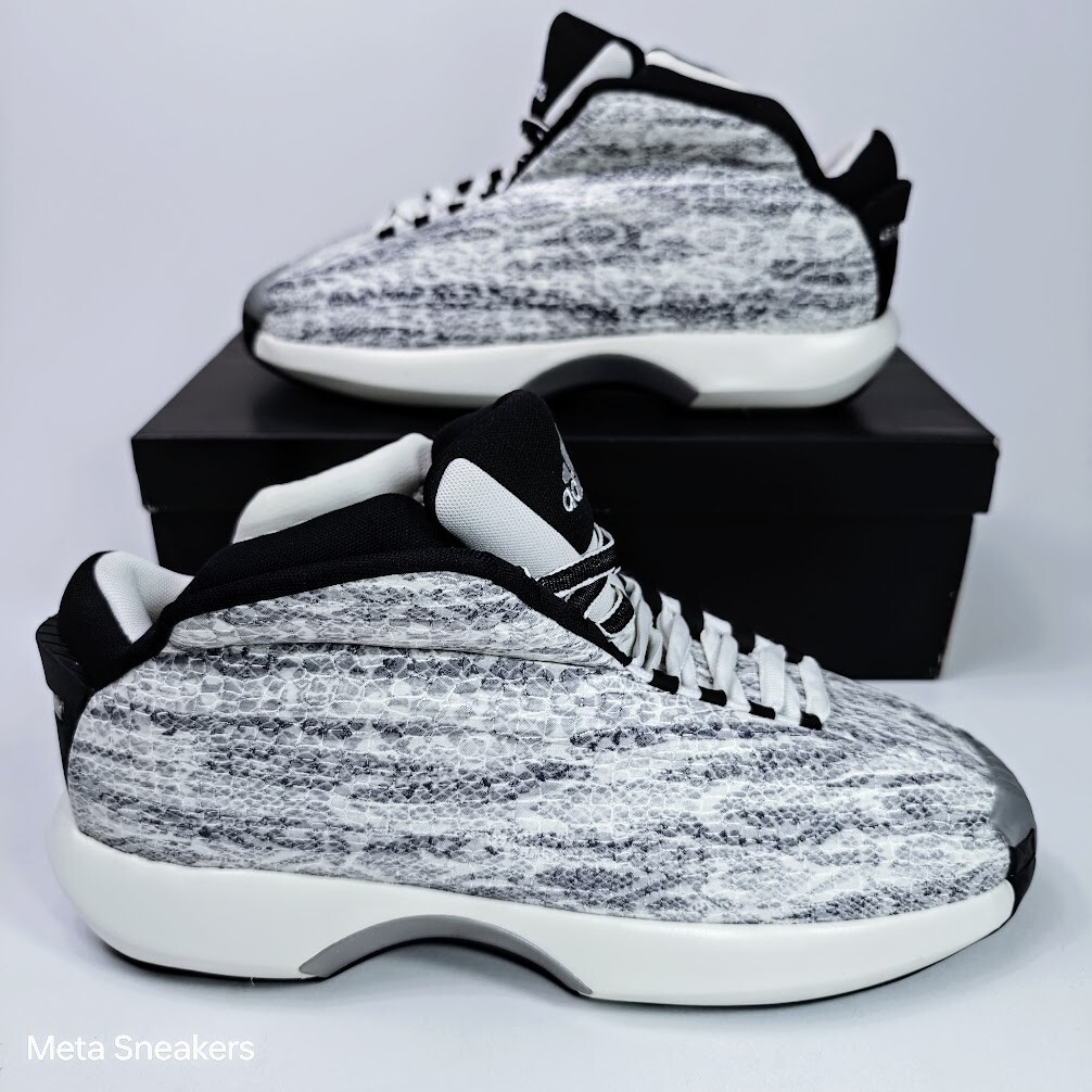 Adidas US 11.5 Men’s White Black Silver Snakeskin Rare Retro Crazy 1 GY2405 NIB