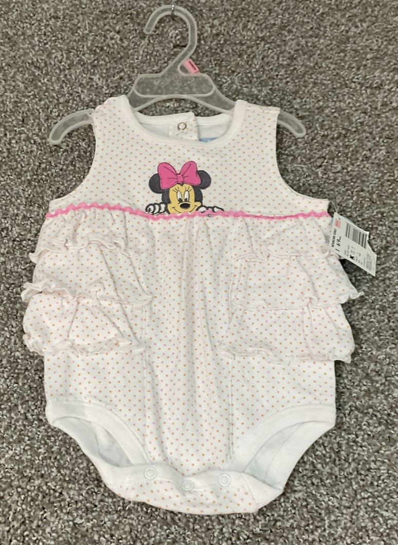 Disney Baby Minnie Mouse 6-9 Mos 1 Pc Bodysuit 2008 NWT NOS