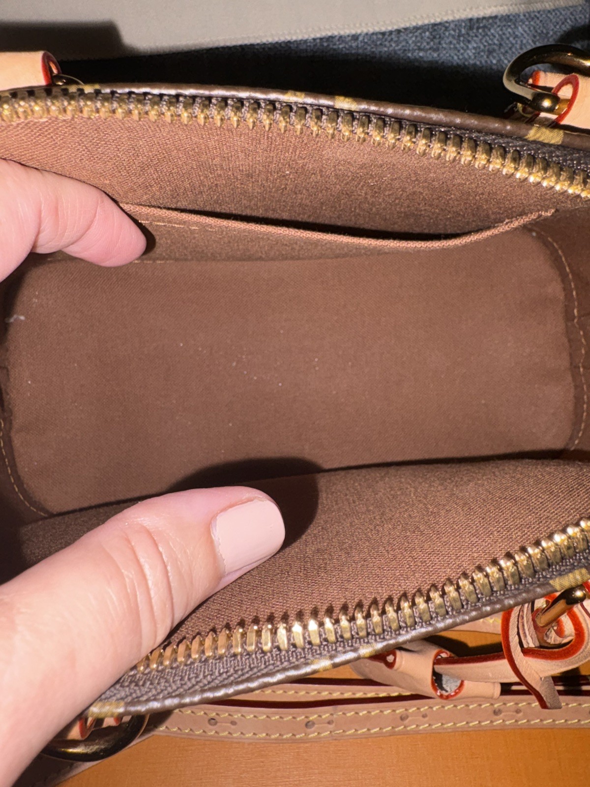Louis Vuitton Alma Monogram Shoulder Bag BB Brown Canvas