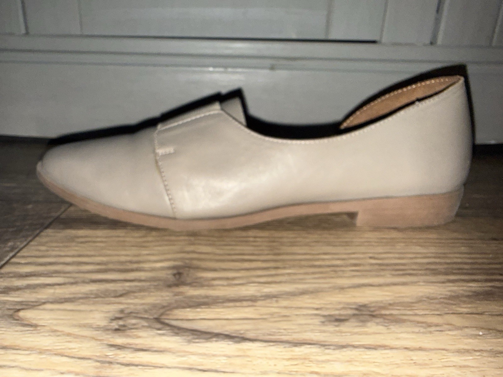 Bueno Brenda Grey Leather Flats Women’s EU 38 Minimalist Comfort Ballet Loafers