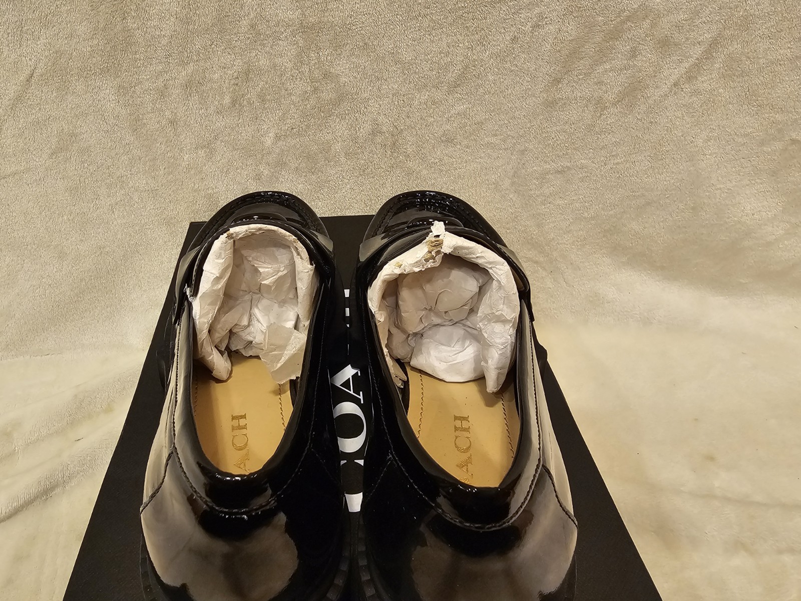 Coach Leah Black Patent Leather Loafer Women’s Sz 9B CM752 90s Inspired New