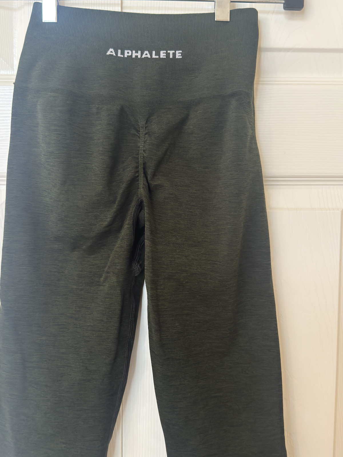 ALPHALETE Amplify High Rise Seamless Scrunch Leggings, Evergreen, Small