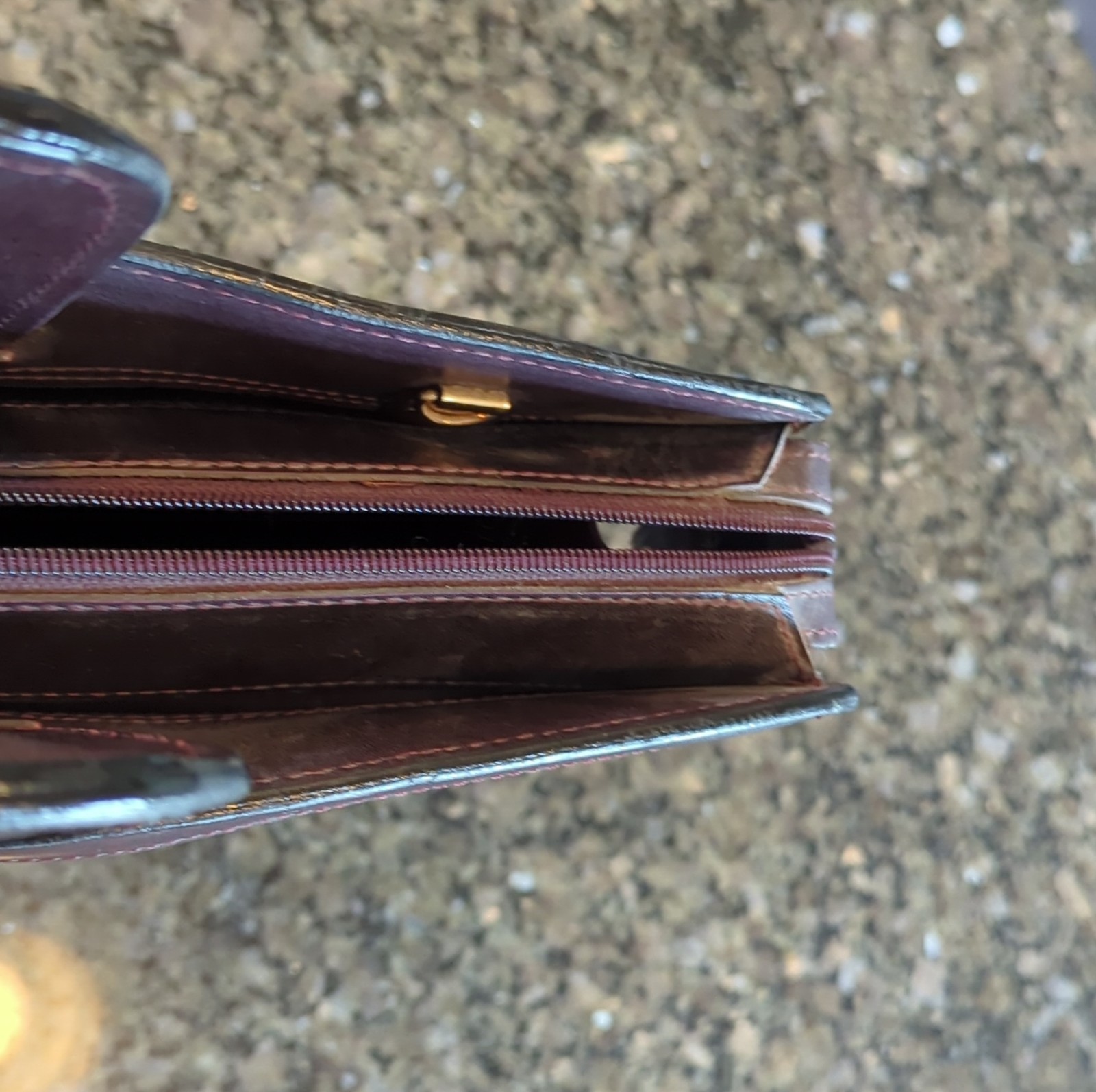 Brown Men’s Briefcase Zip Push Lock Top Handle Detachable Strap