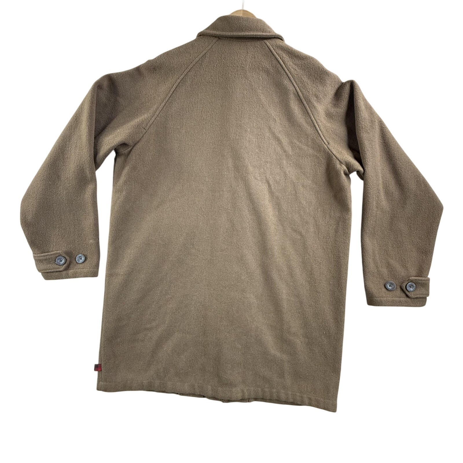Woolrich Coat Mens Medium Brown Wool Overcoat Full Zip 22704 Nutmeg Lined Winter