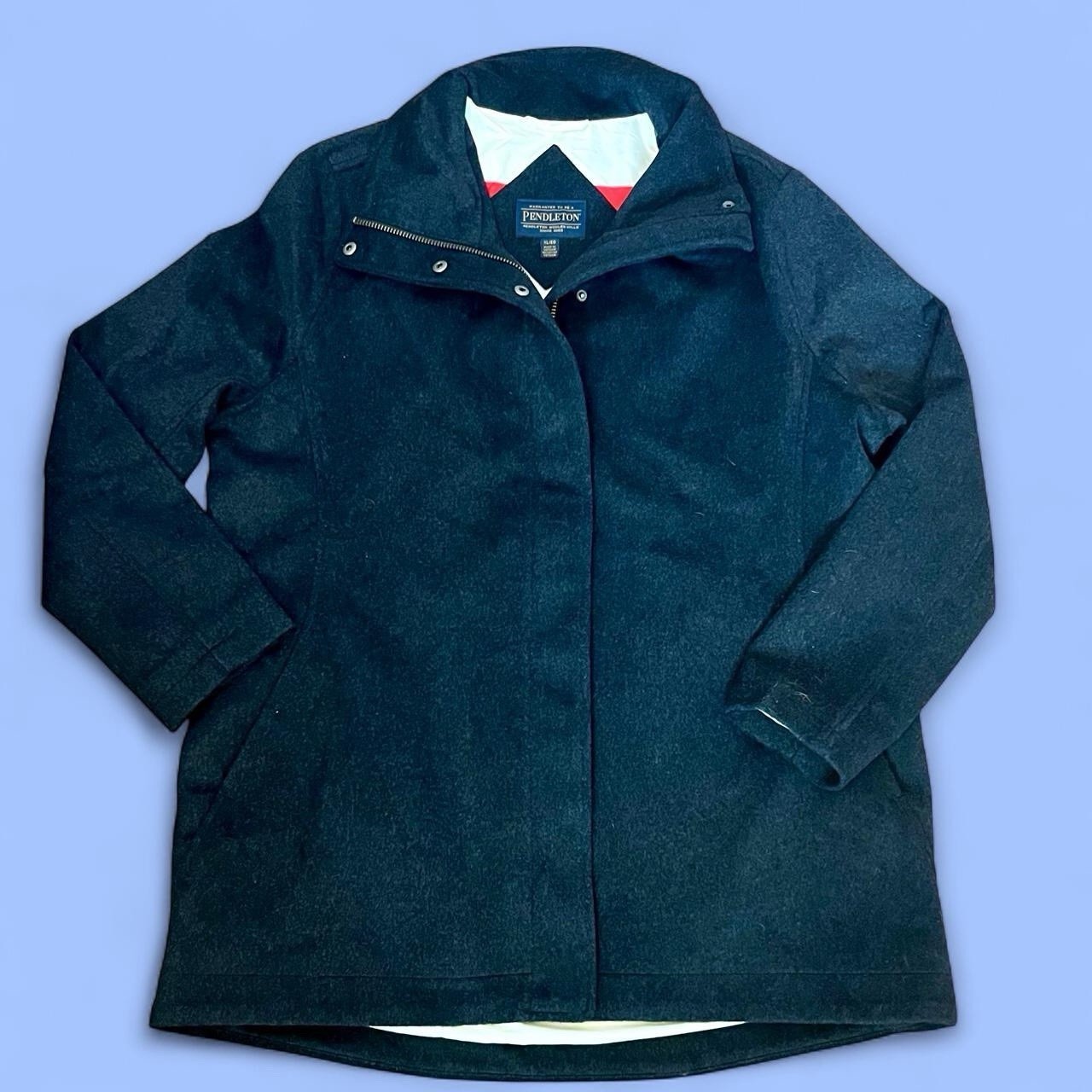 Pendleton Campbell Cascade Wool Glacier Striped Peacoat Jacket Charcoal XL NWT