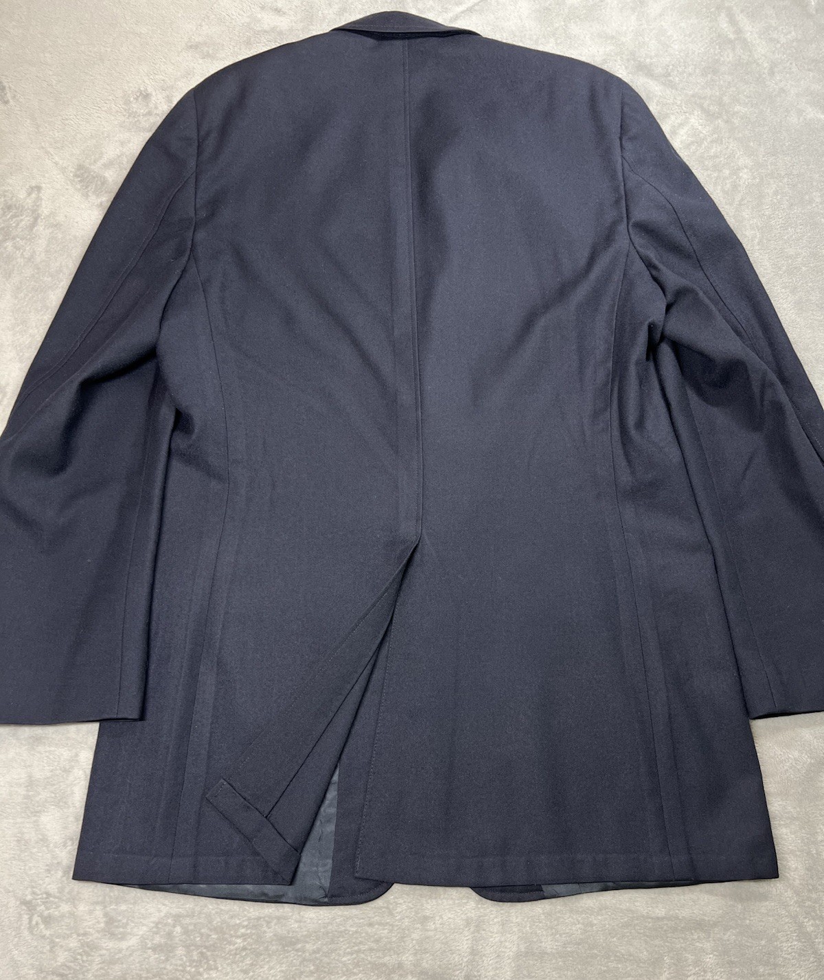 Stafford Blazer Mens 44XL Extra Long Navy Blue Wool Gold Button Sport Coat