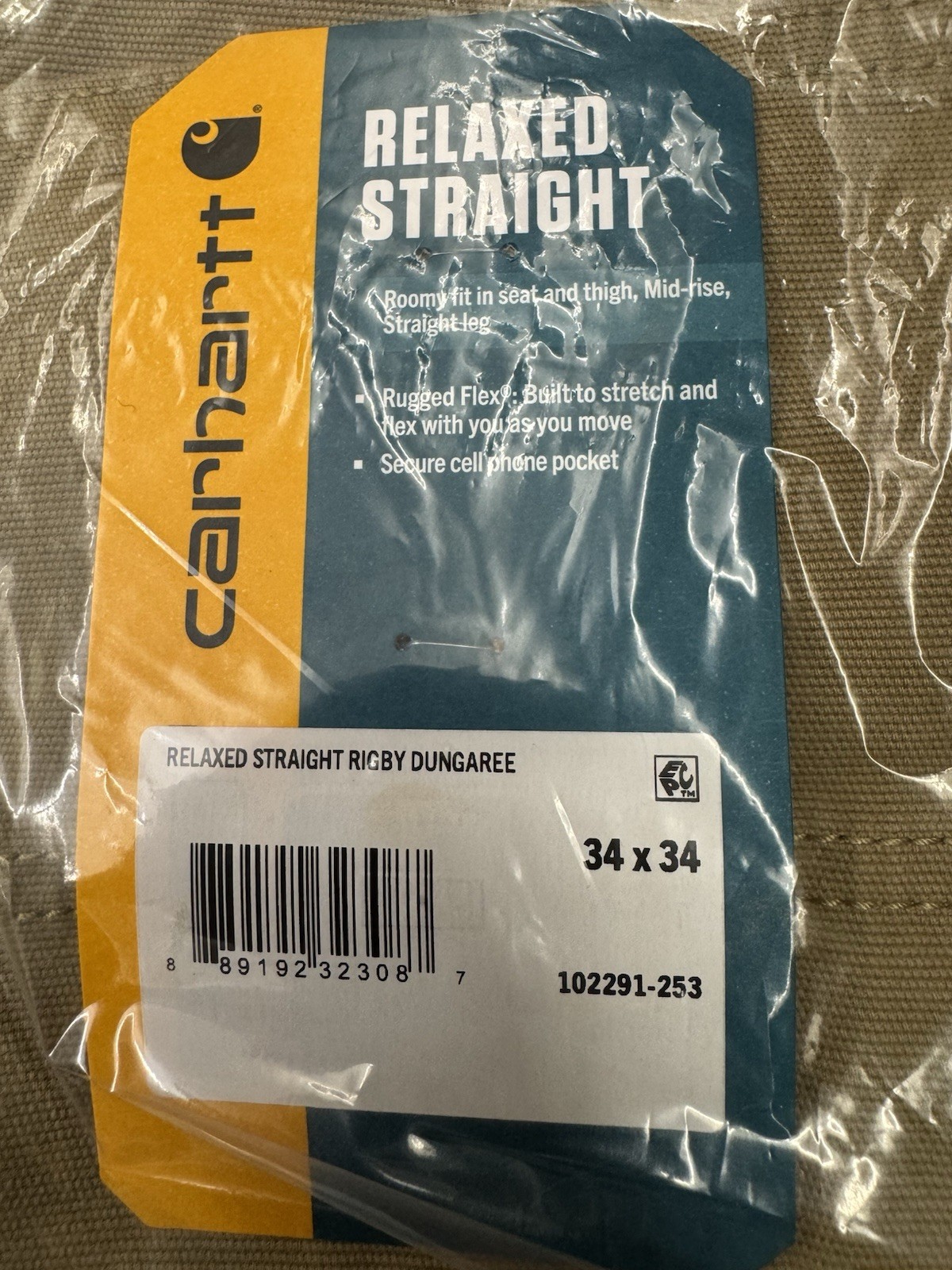 Carhartt Men’s Relaxed Straight Rugby Dungaree 34×34