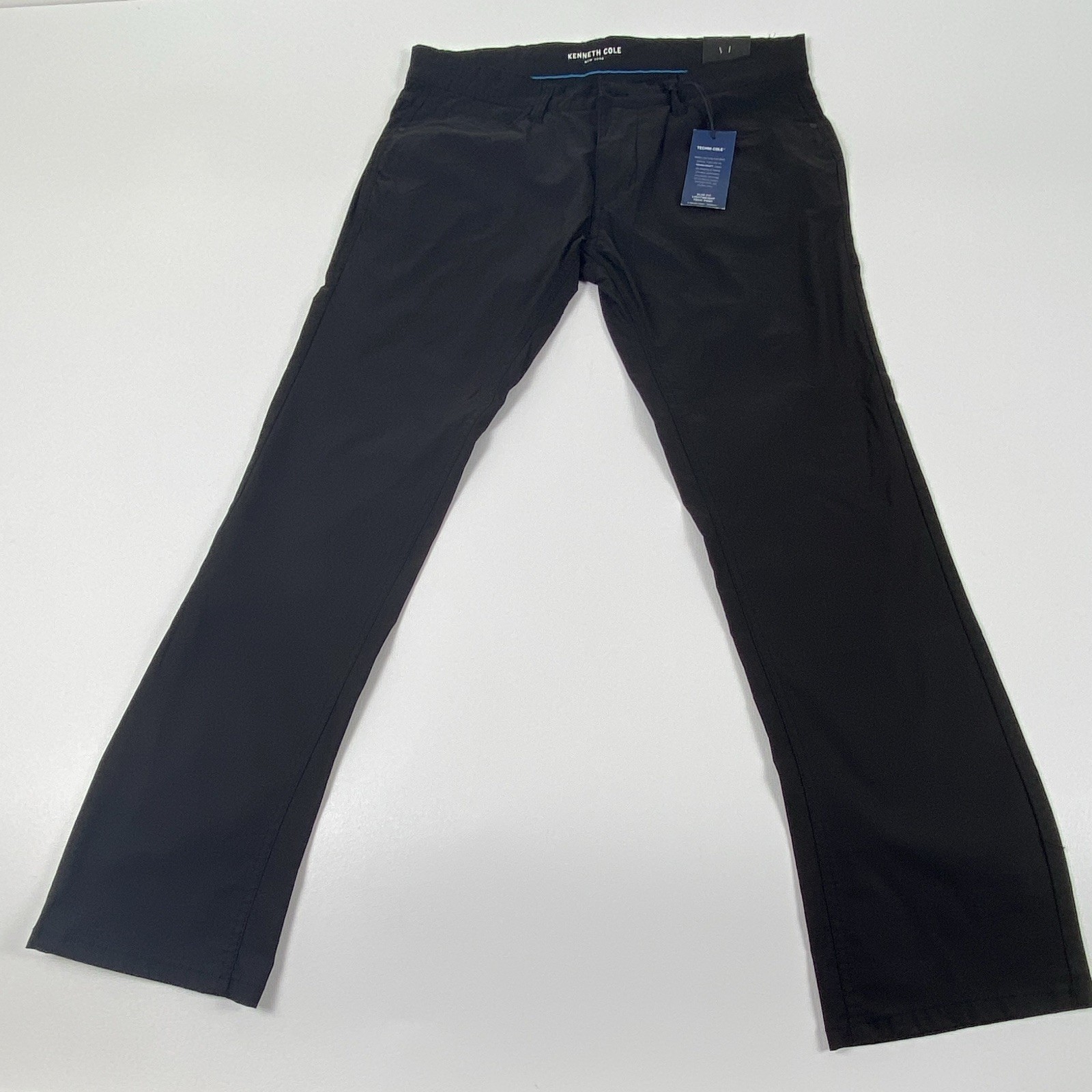Kenneth Cole New York TECHNI-COLE Slim Fit Lightweight Tech Pants Black 34