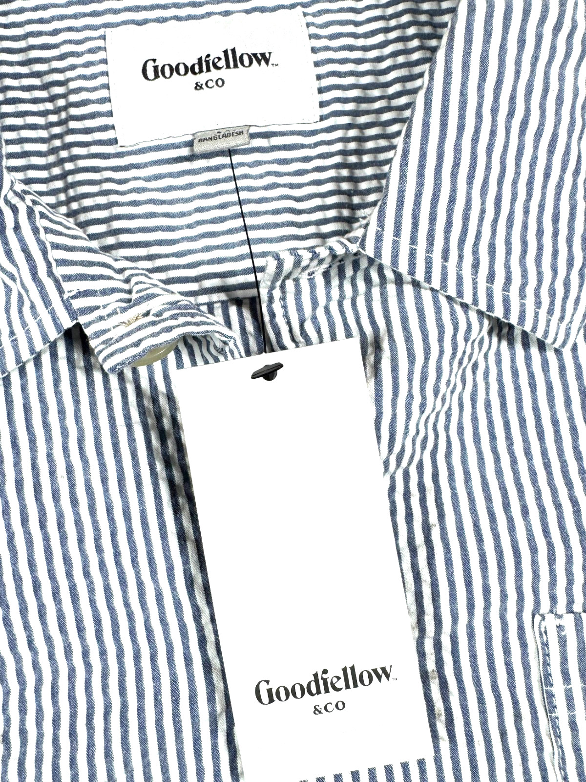 Goodfellow & Co Seersucker Shirt Jacket Blue White Stripe NWT Men’s M 0273