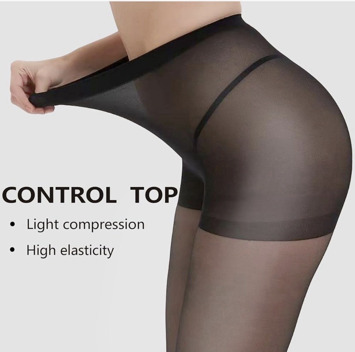 TWO-Unbelievable Durability Sheer Tights for Women, 20D High Waist Stocking – M