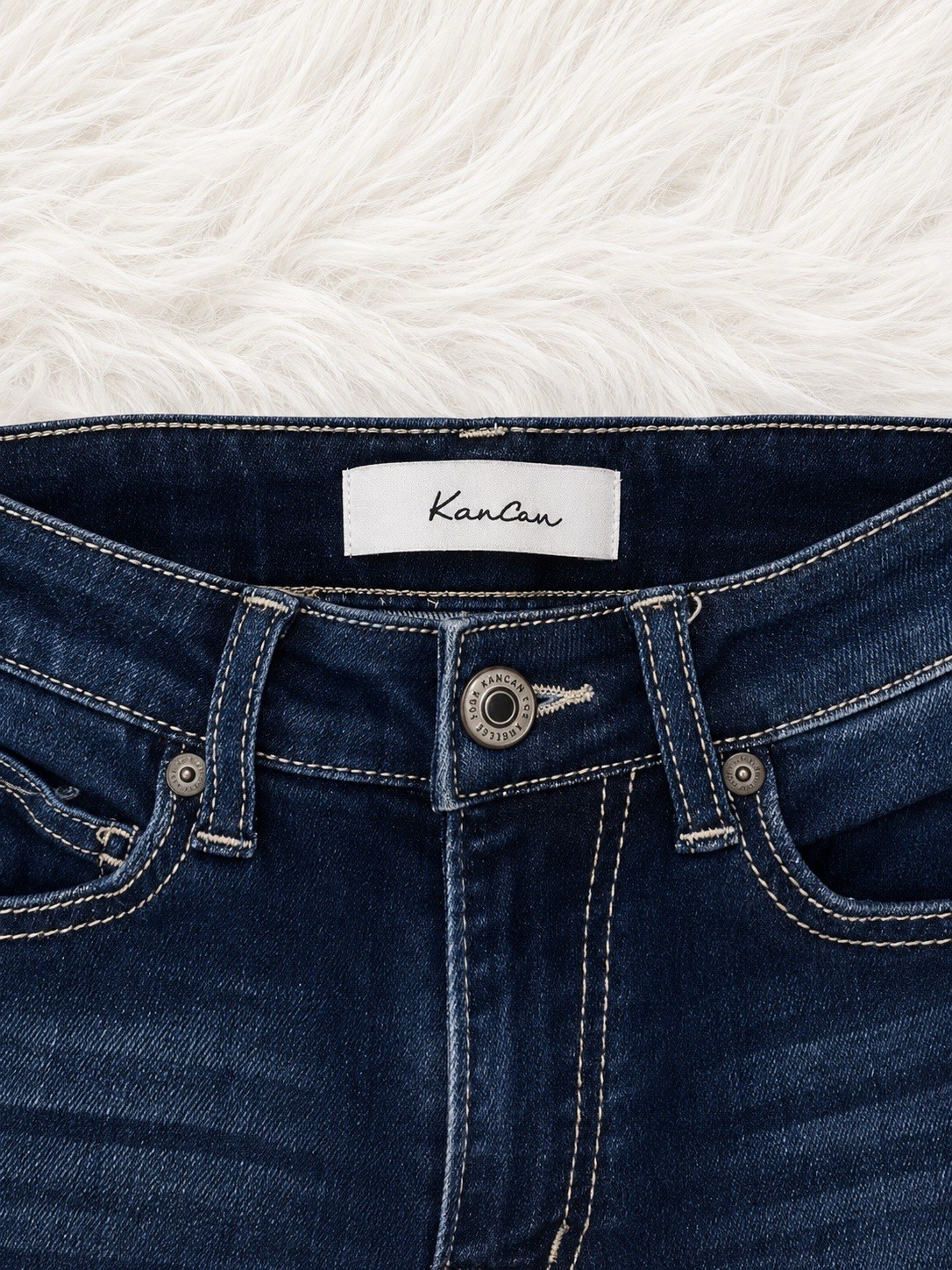 Kancan High Rise Dark Wash Distressed Skinny Jeans Size 0/23