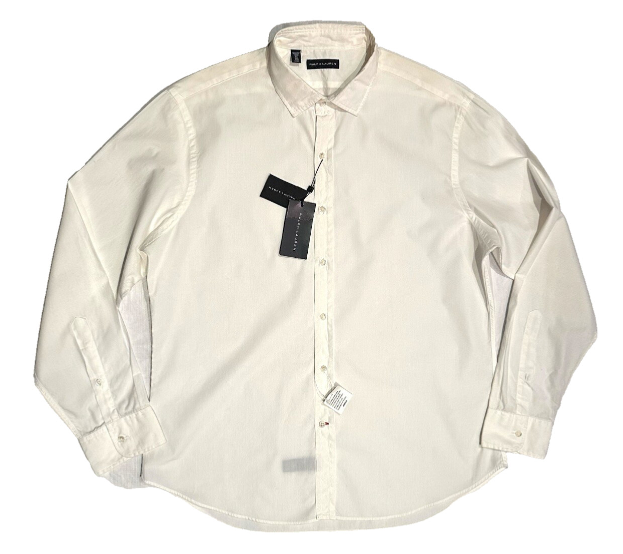 $595 NEW XL 17 /17.5 RALPH LAUREN BLACK LABEL SHIRT GRUNGE WHITE DRESS RARE