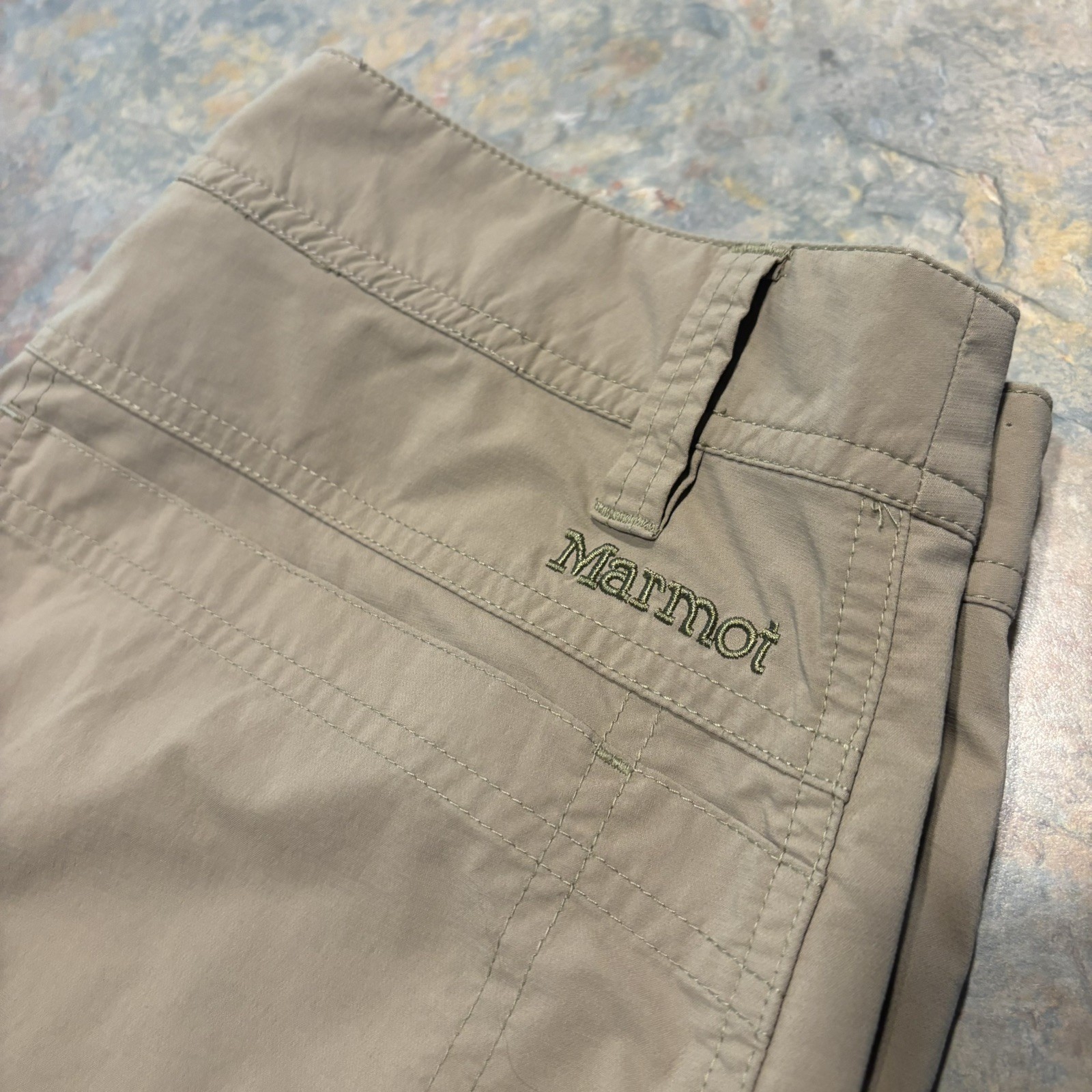 Marmot Arch Rock Pants Beige Cargo Hiking Stretch Nylon 152370 Men’s M 32X32