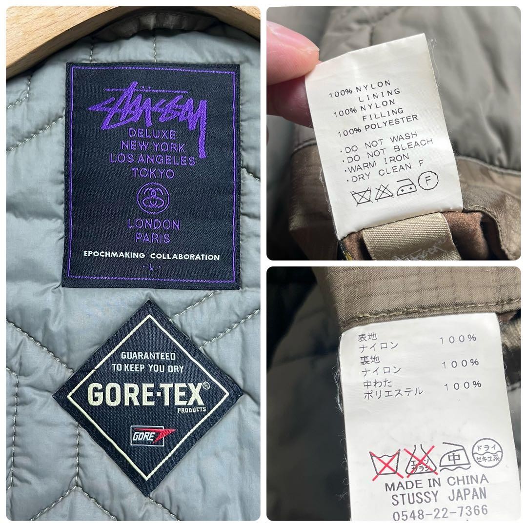 STUSSY GORE-TEX M65 Jacket Black Military Parka Mens Size Large L Hard To Find