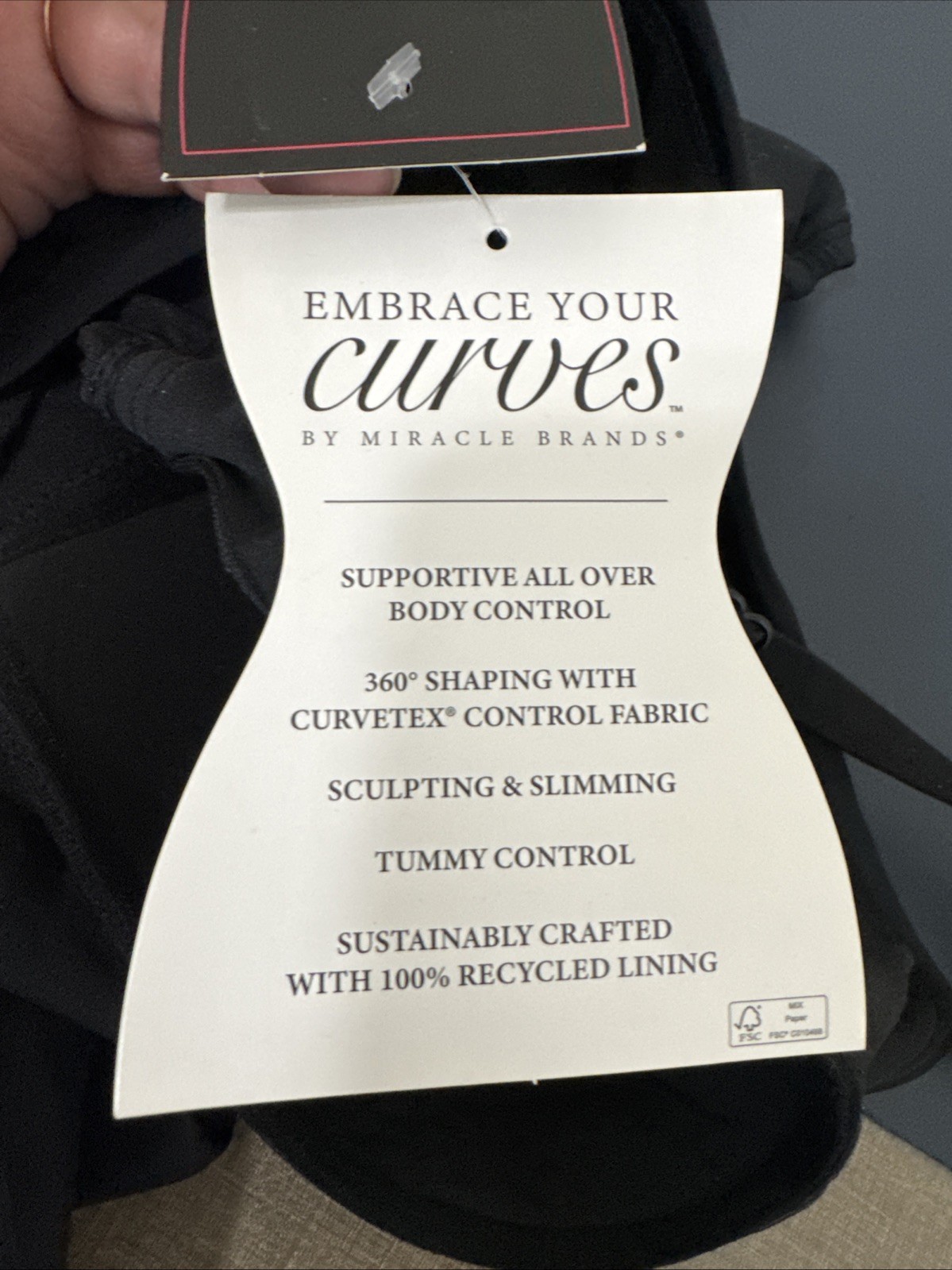 Embrace Your Curves by Miracle Brands 3X 24W-26W Black 1 Piece Swimsuit New
