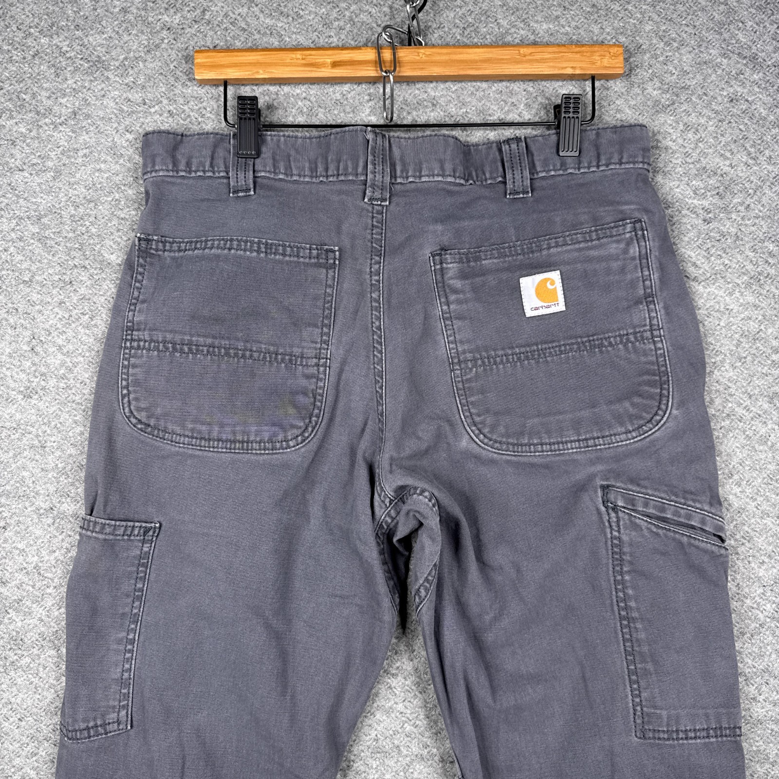 Vintage Carhartt Pants Mens 32×30 Grey Double Knee Work Canvas 102802-029