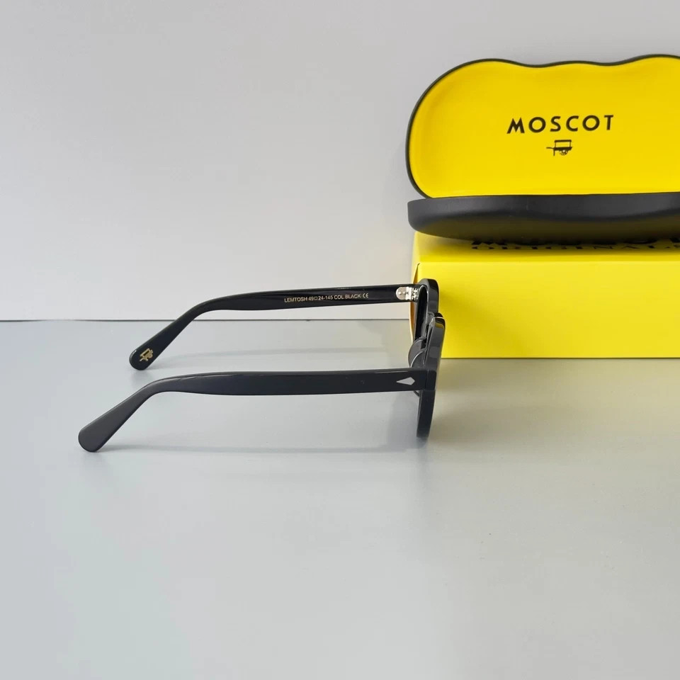 Moscot Lemtosh Matte Black Frame Dark Grey Lens Sunglasses Handmade Unisex