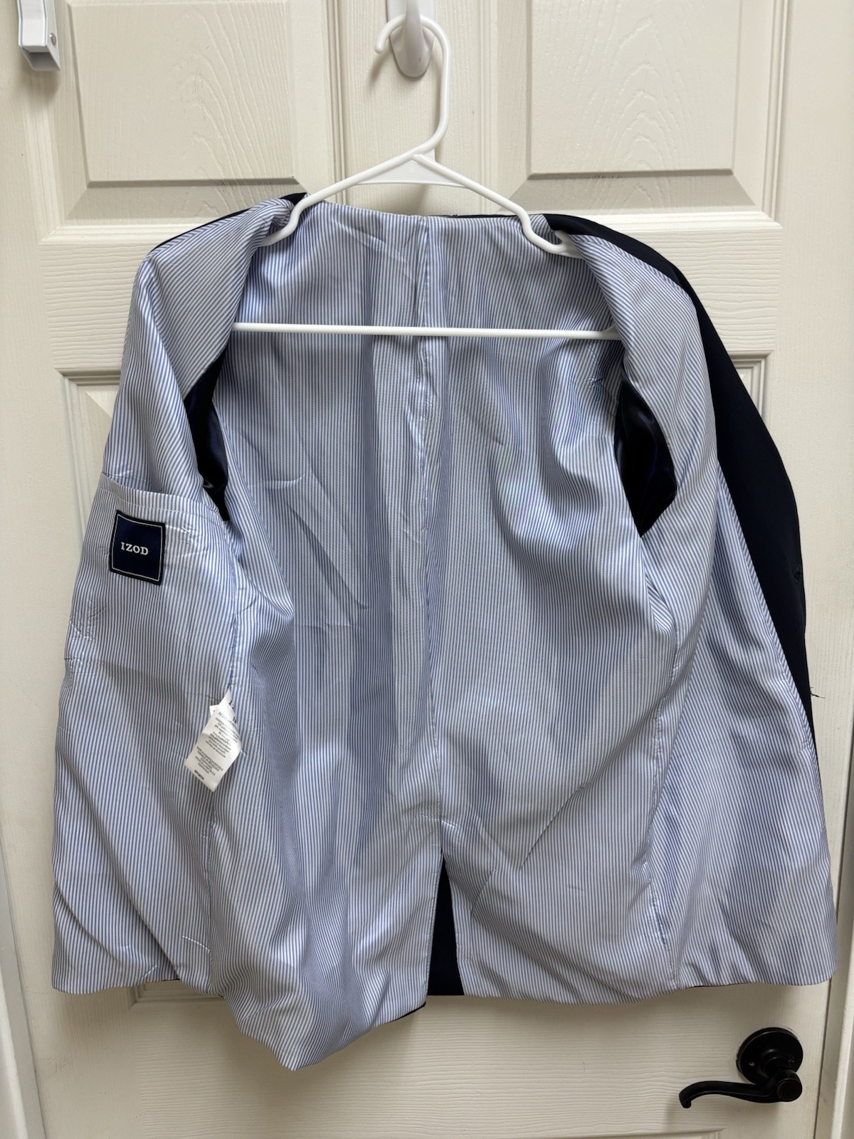 IZOD Boy’s Size 18 Reg NAVY BLUE Lined 2-Button Blazer Jacket Sport Suit Coat