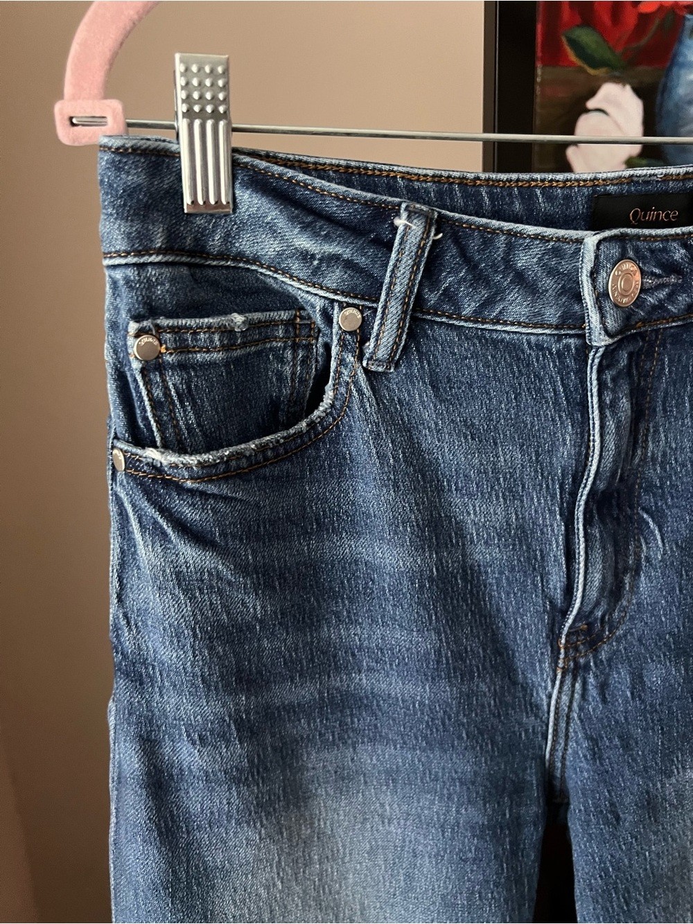 Quince relaxed Classic High-Rise Straight Leg Jeans – Light Blue