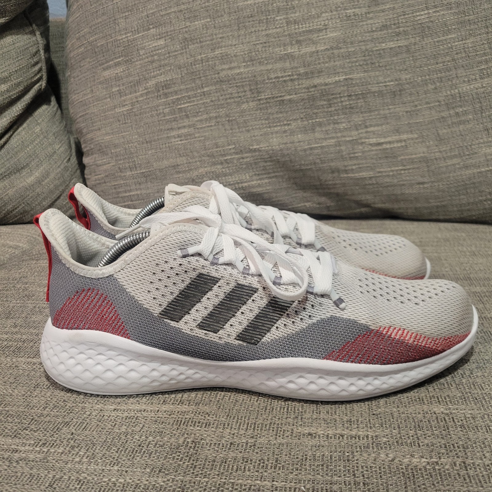 Adidas Fluidflow 2.0 Mens Size 11.5 White Gray Running Shoes Sneakers GW1902
