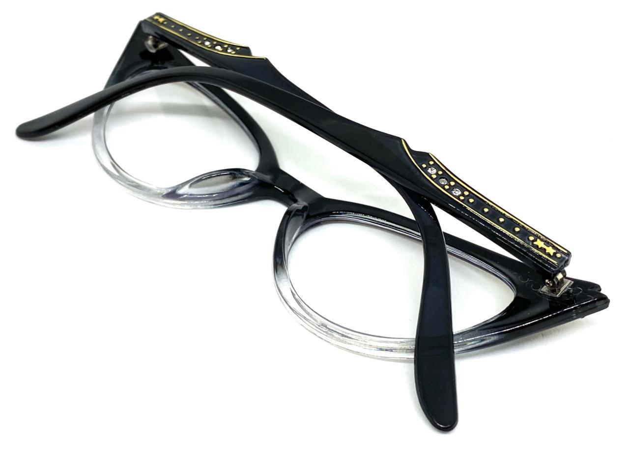Classy Elegant 50s RETRO Cat Eye Style Clear Lens EYE GLASSES Pointy Black Frame