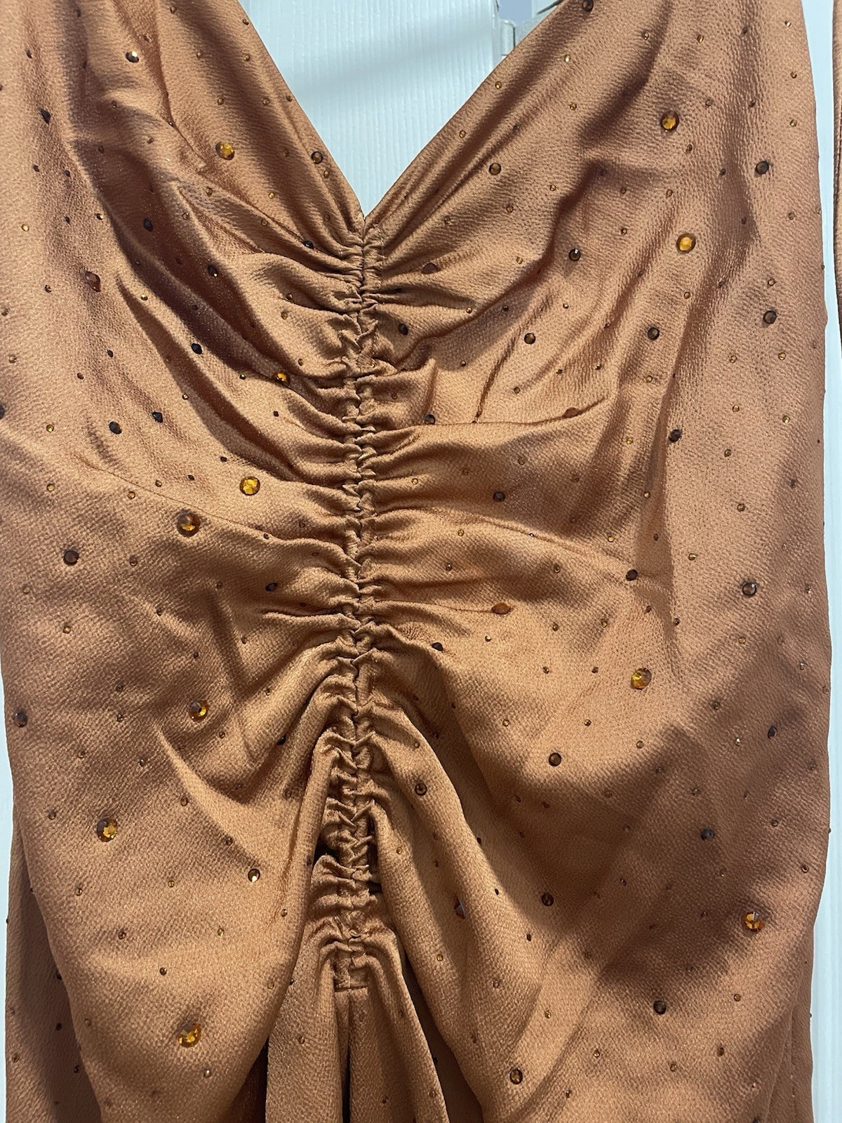 Sandro Paris Praline Ruched Rhinestone Dress