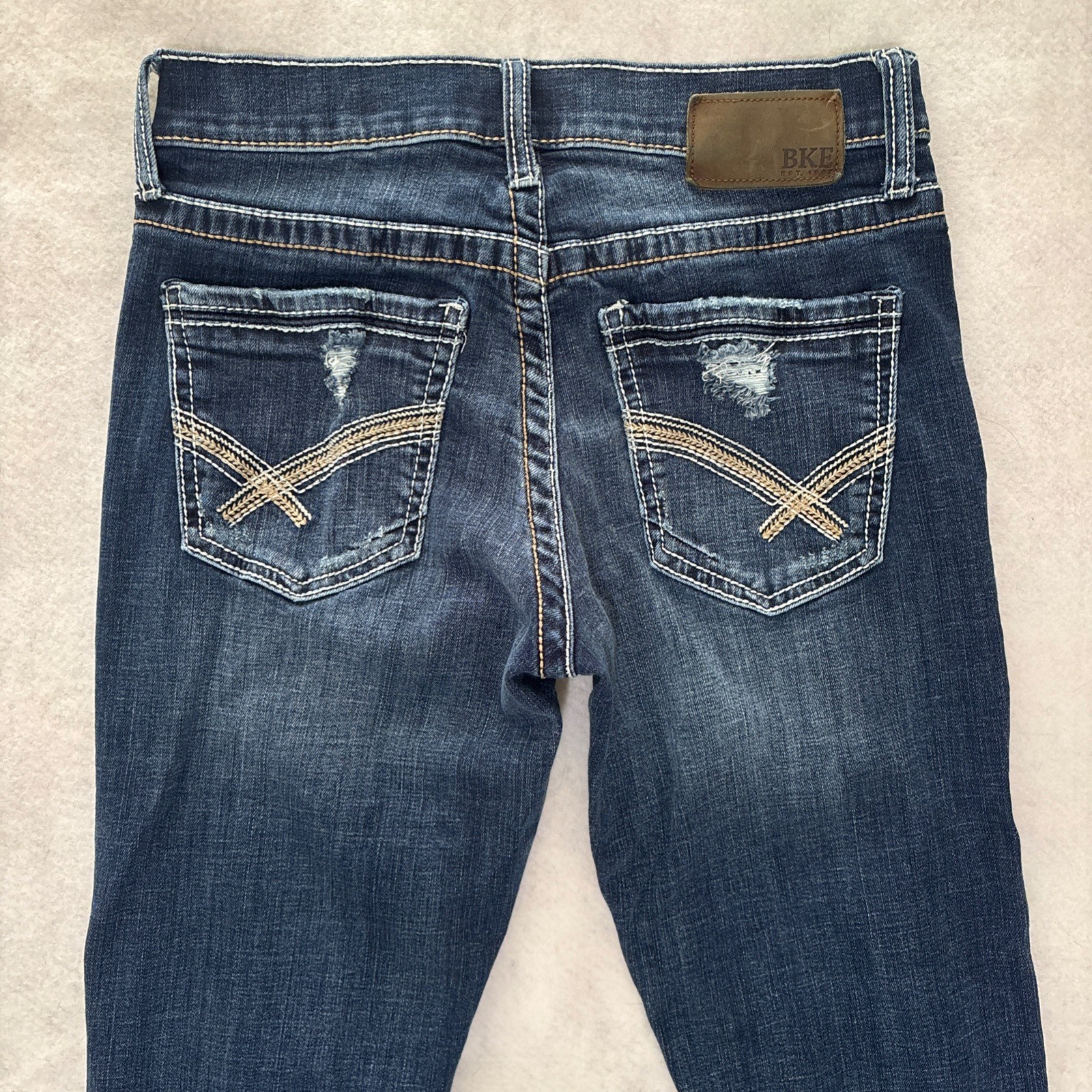 BKE Buckle Jake Jeans Men’s Size 30×32 Distressed Straight Leg Stretch Dark Wash
