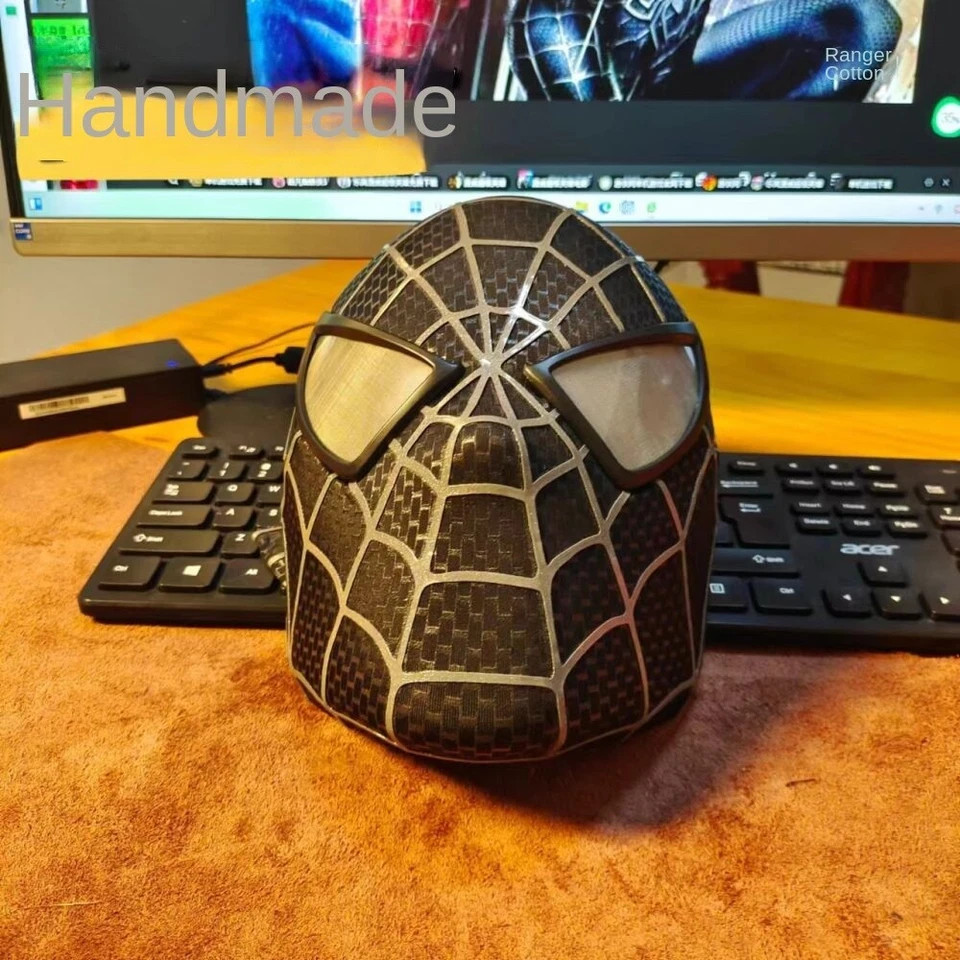 Craft 1:1 Spiderman Tobey Maguire Hood Mask 3D Headwear Adult Wearable Red/BL