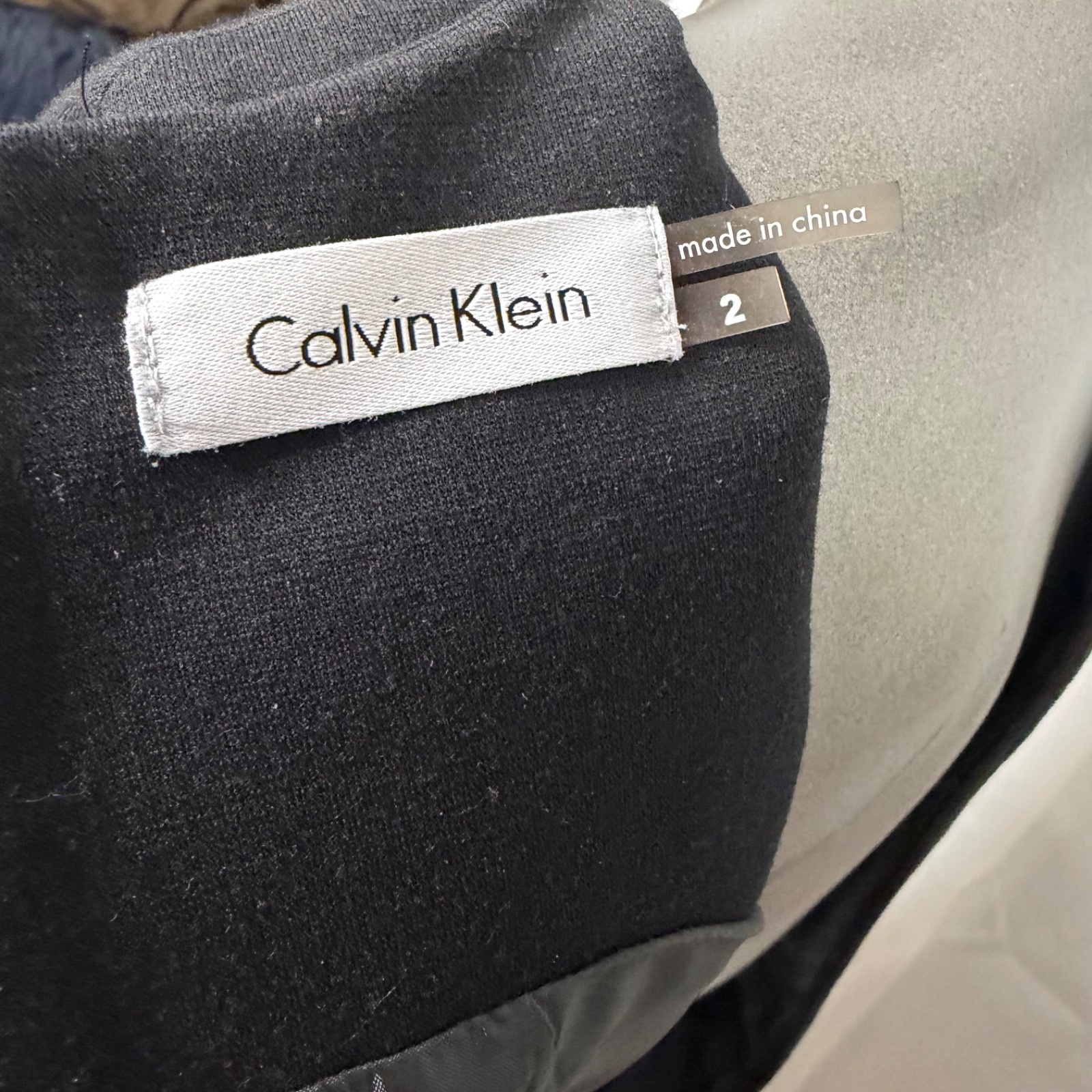 Calvin Klein Womens Black Grey Textured Colorblock Sheath Dress Size 10