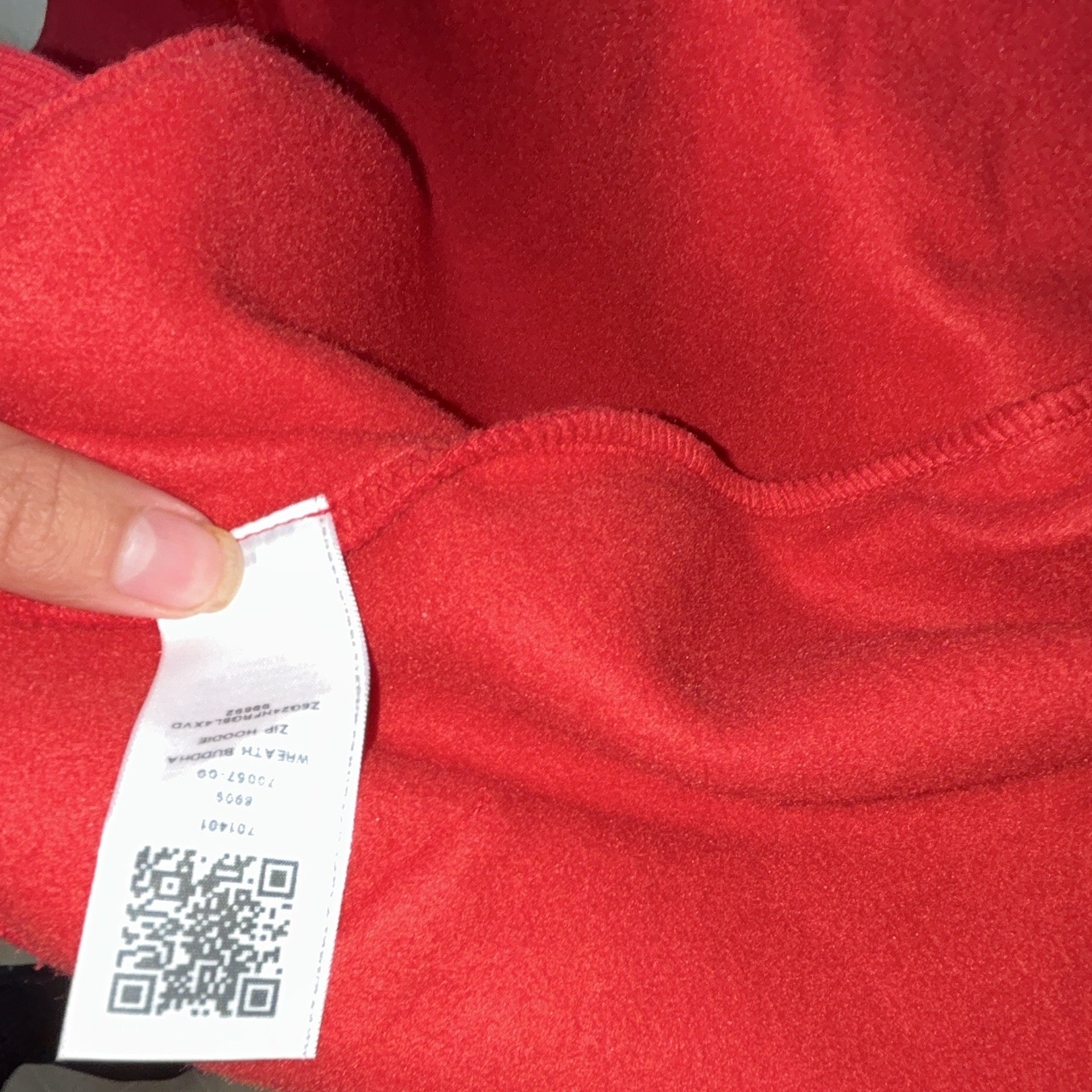 True Religion Men’s M Red Full Zip Hooded Fleece Hoodie Buddha Wreath Logo