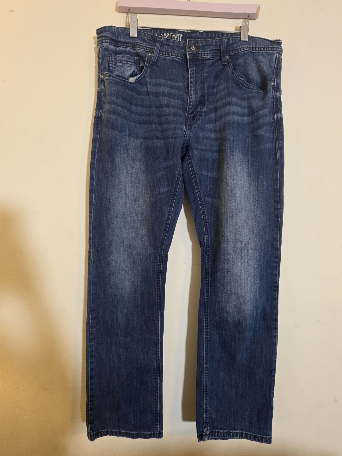 TK AXEL Men’s 36×34(Act.38×32)Hartford Conn Blue Medium Wash Straight Leg Jeans