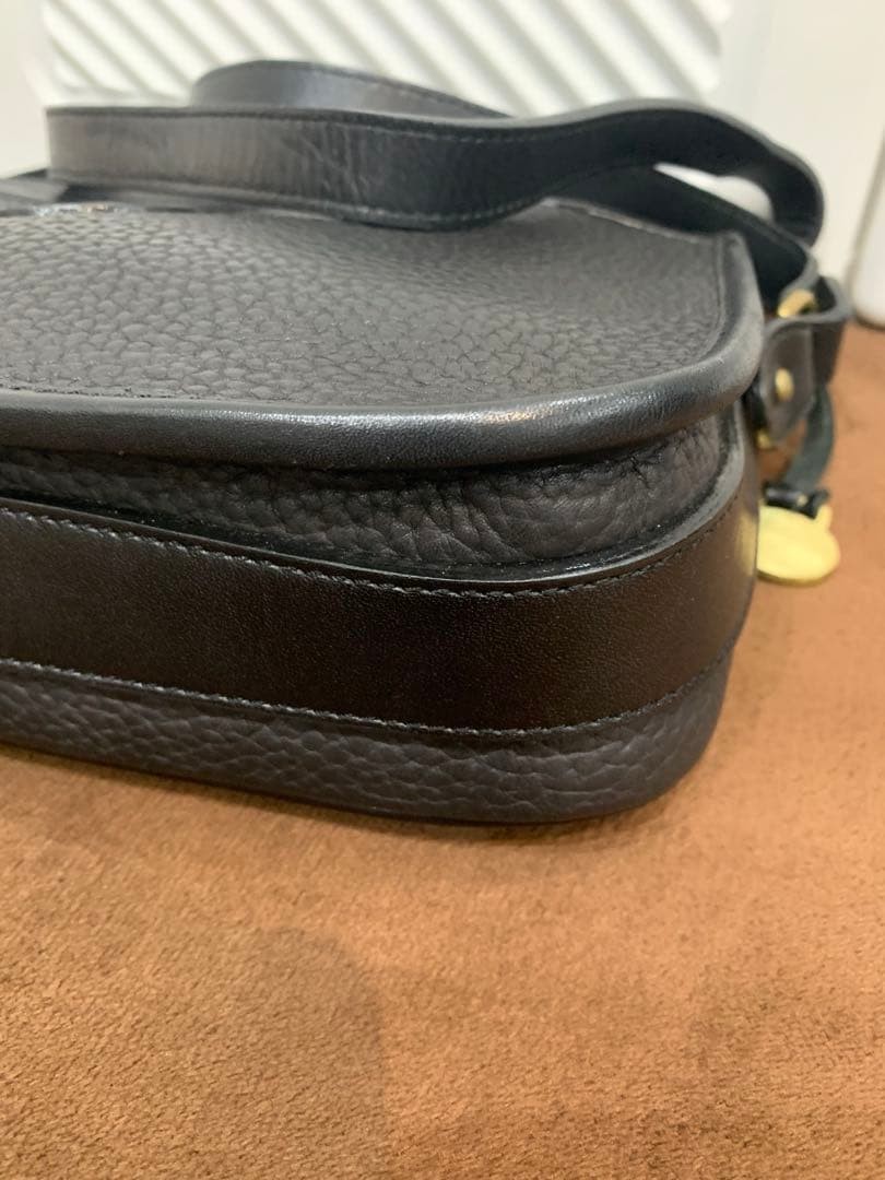 Dooney & Bourke Black Leather Shoulder Bag Unisex 7.5×11.4×3.1in Used