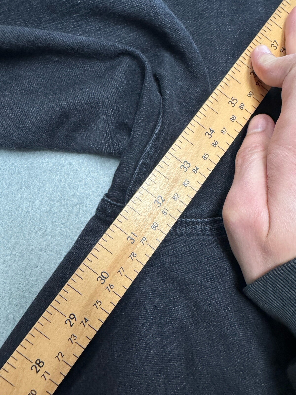 The Unbranded Brand Jeans Selvedge Jeans 32×32 Mens Black Slim Fit Stretch UB444