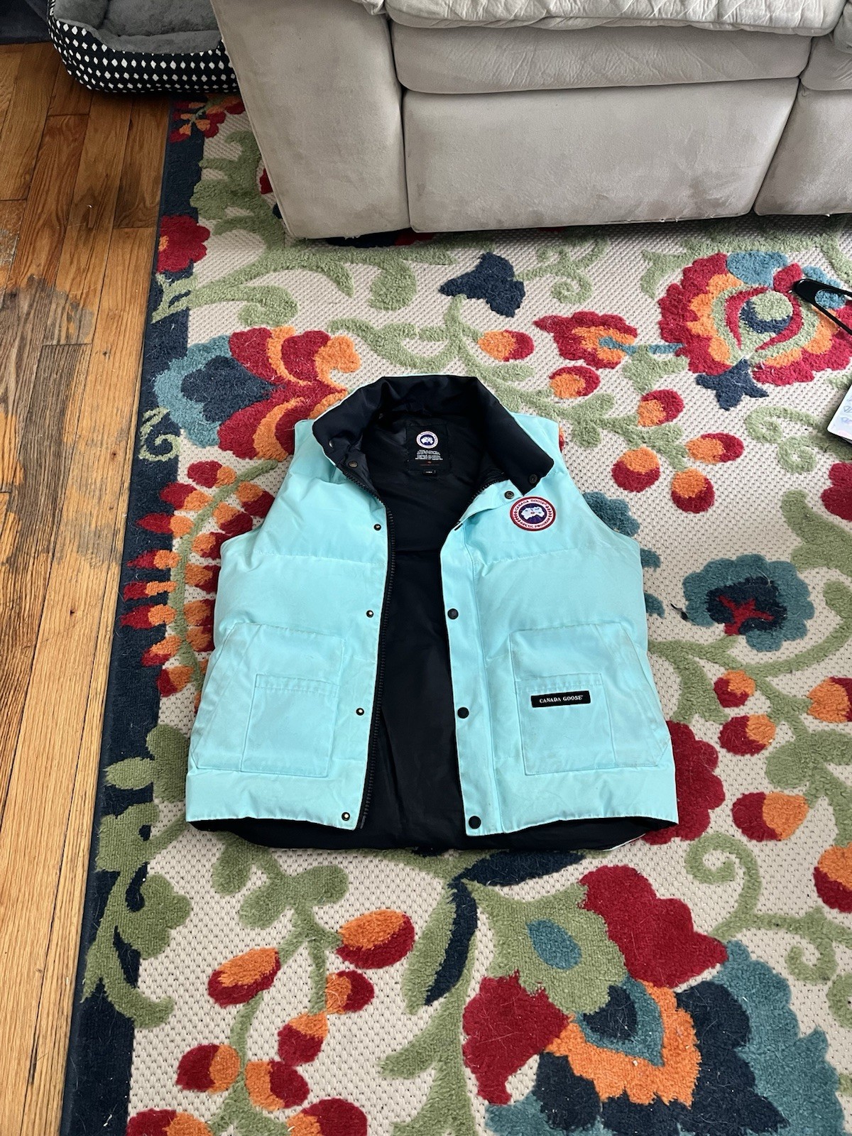 Canada Goose Men’s Blue Down Puffer Vest Full Zip Logo Size M