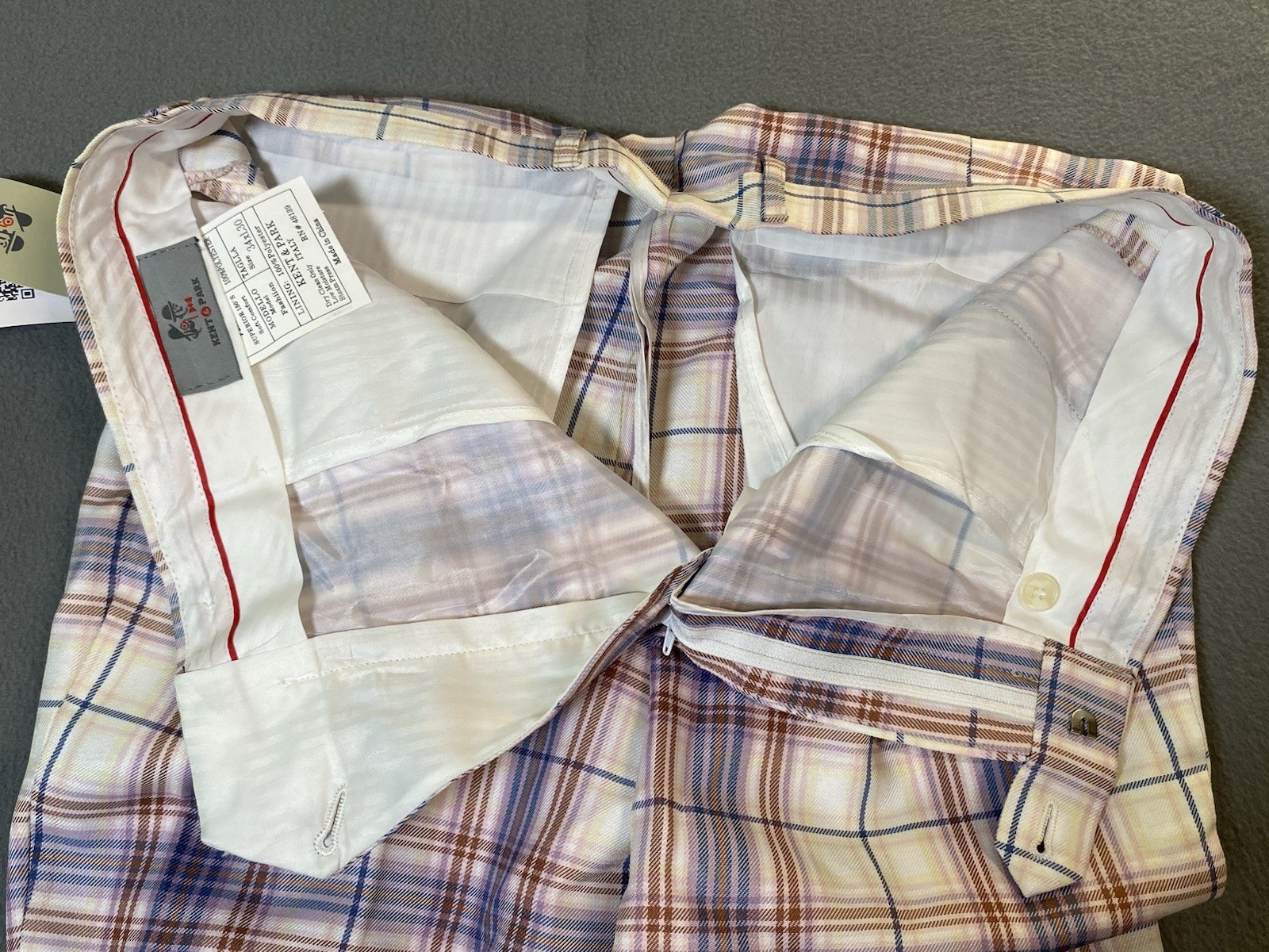 New! Kent&Park Plaid Multi Color Trousers Pants Slacks 34×30 Golf Church