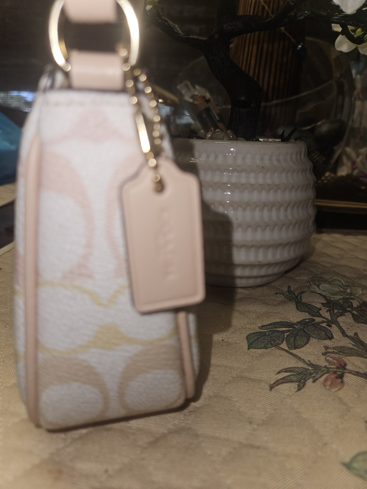 COACH NOLITA 19 SIGNATURE CANVAS CHALK/PINK NWT STYLE:CDW29 RETAIL:$175