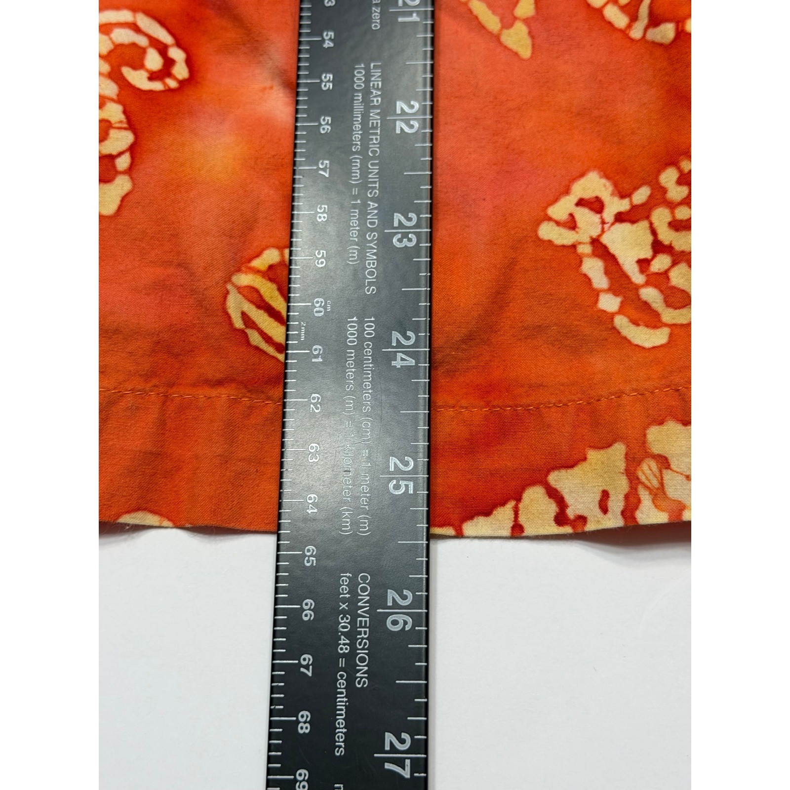 Columbia Womens XXL Orange Sea Shell Seahorse Batik Cotton Button Down Shirt