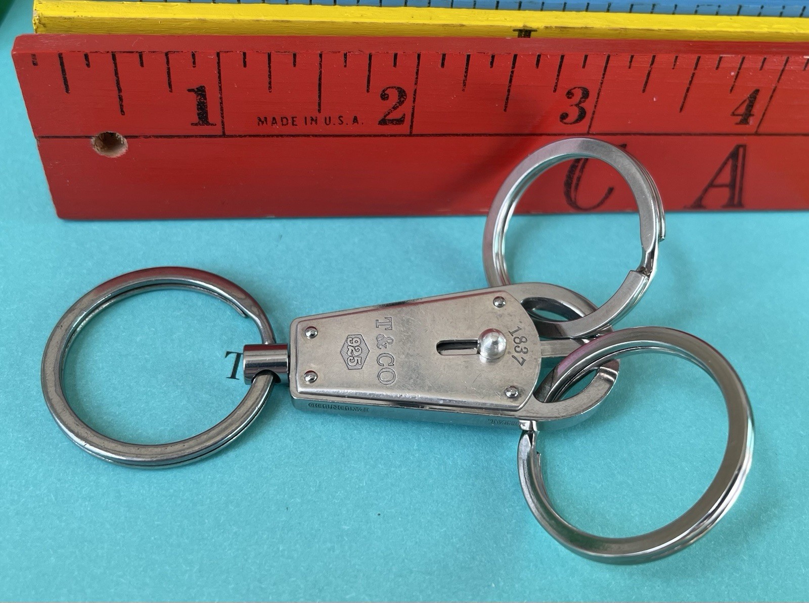 Tiffany & Co. Triple Valet 1837 Sterling Silver .925 KeyChain KeyRing KeyHolder