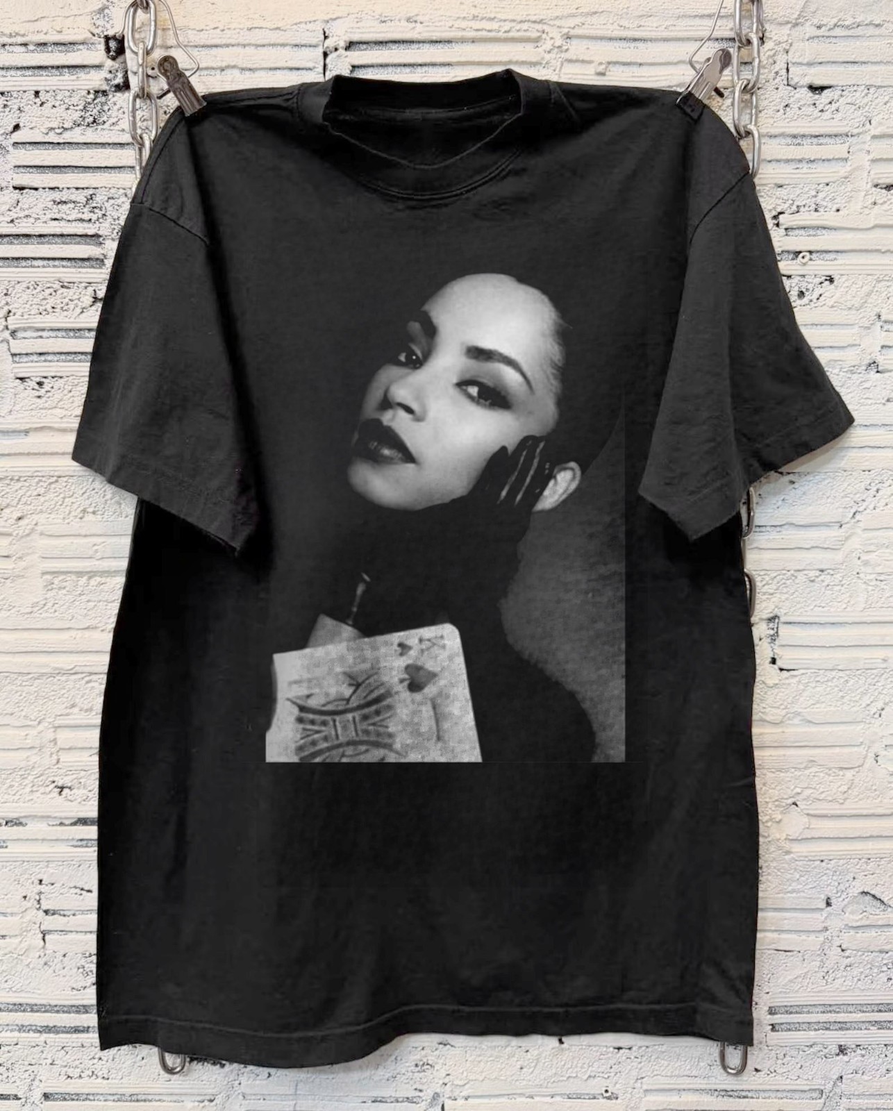Sade Adu King Spades T-shirt Music Tee Unisex Black Cotton T-Shirt Size S to 5X