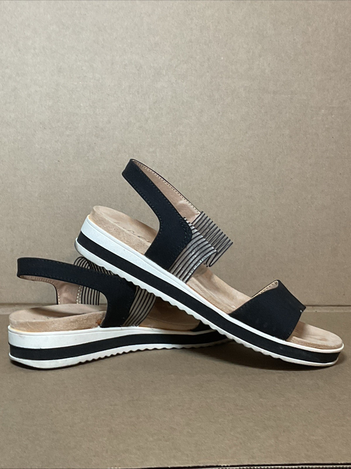 LifeStride Women’s Zing Strappy Sandals Black NIB Size 7