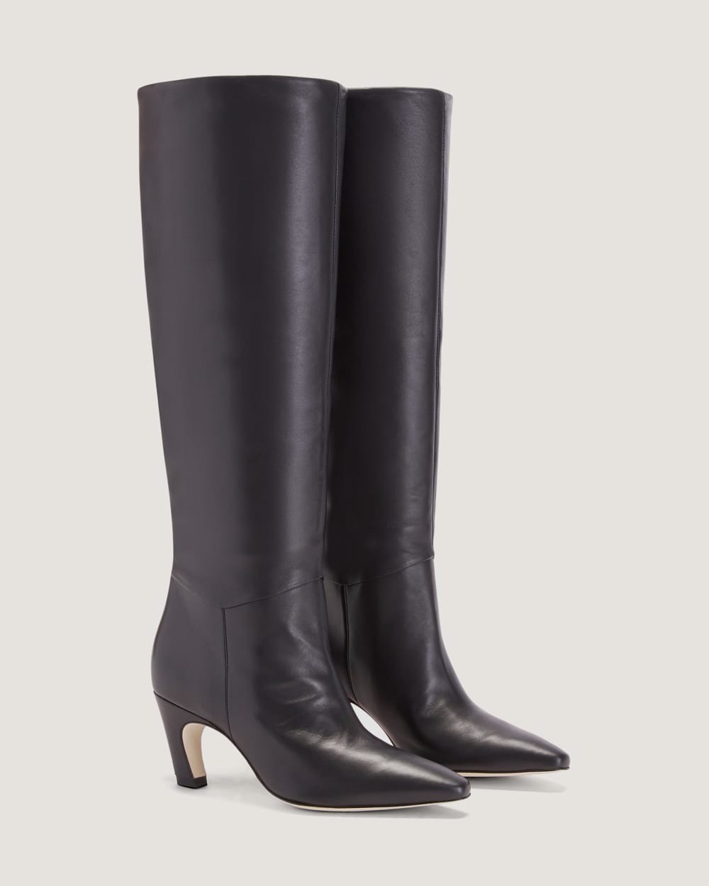 Everlane The Banana Boot Black Napa Leather Knee High Heeled Pointed Toe 7 NWB