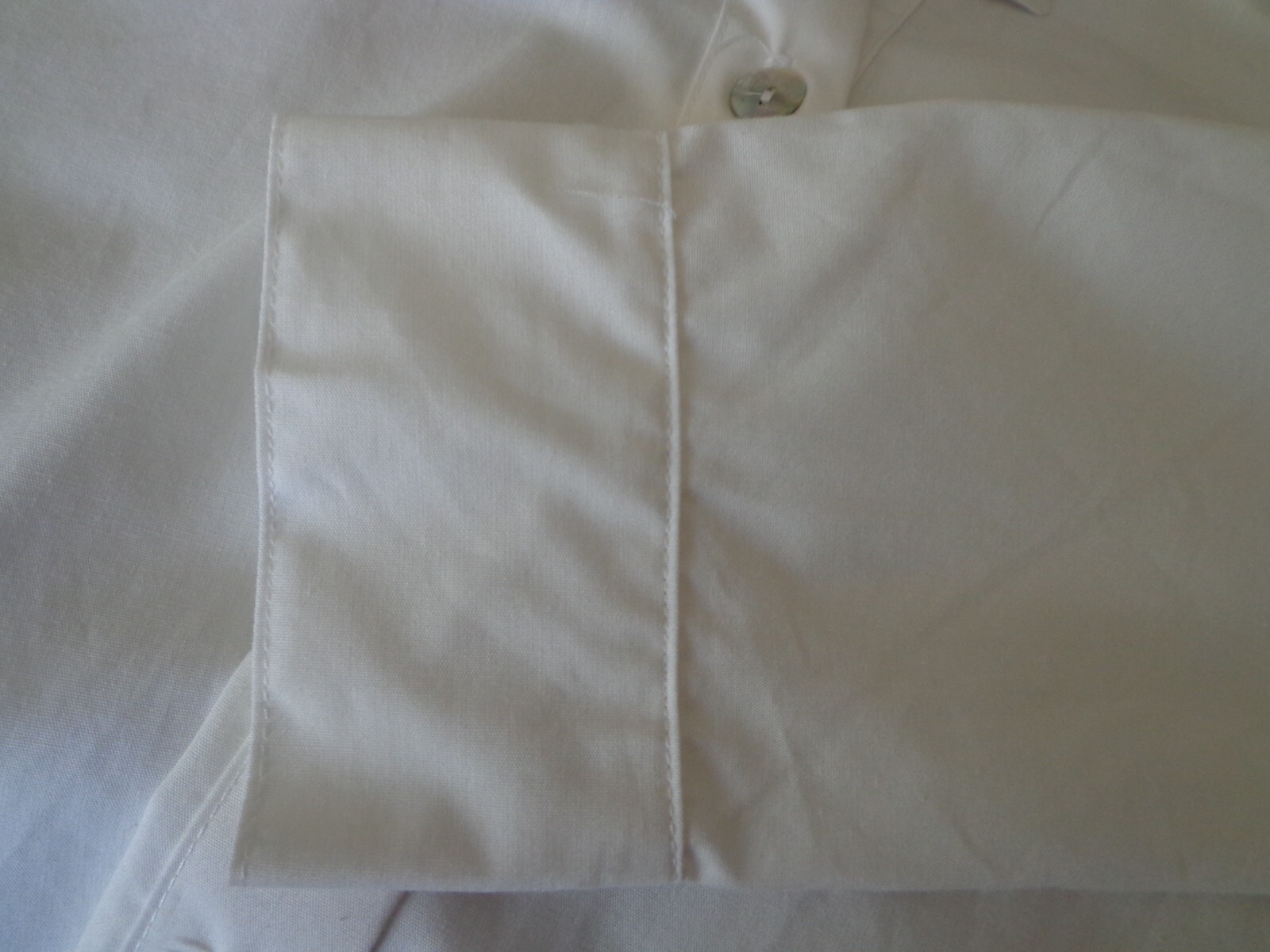 NWT I Love Linen Hi-Lo Button Down Blouse S White Long Sleeve Button Cuff