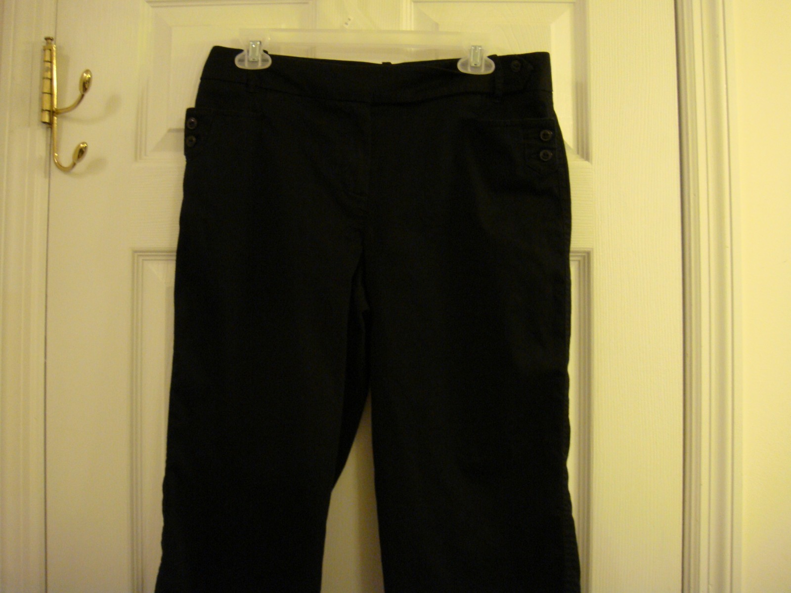 Womens Lifestyle Attitude Black 97% Cotton 3% Spandex Light Weight Capris Siz 10