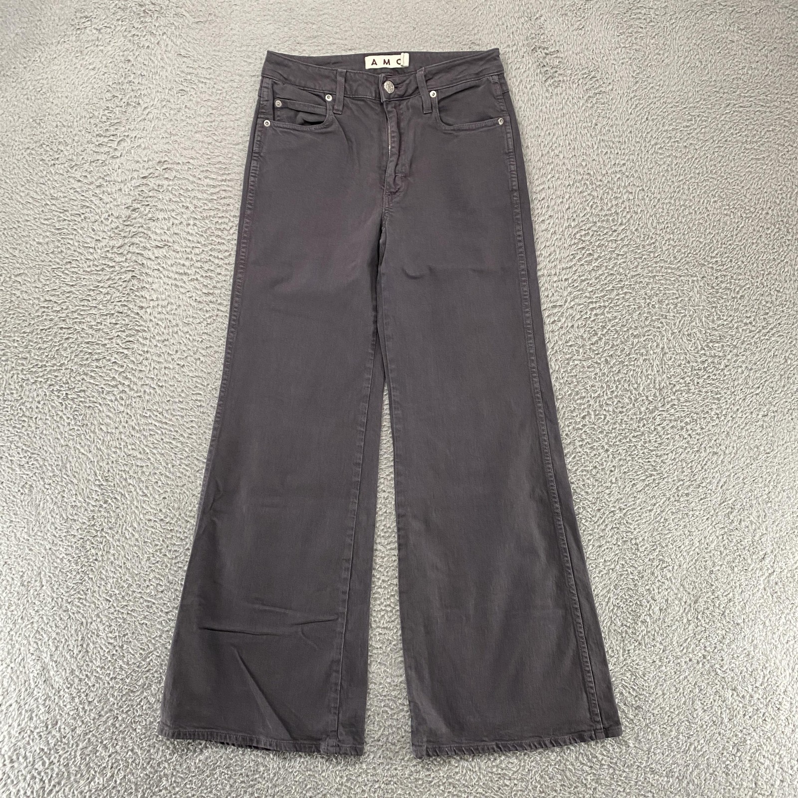 AMO Elizabeth Jeans Womens 26 Charcoal Wash High Rise Wide Leg Denim Relaxed