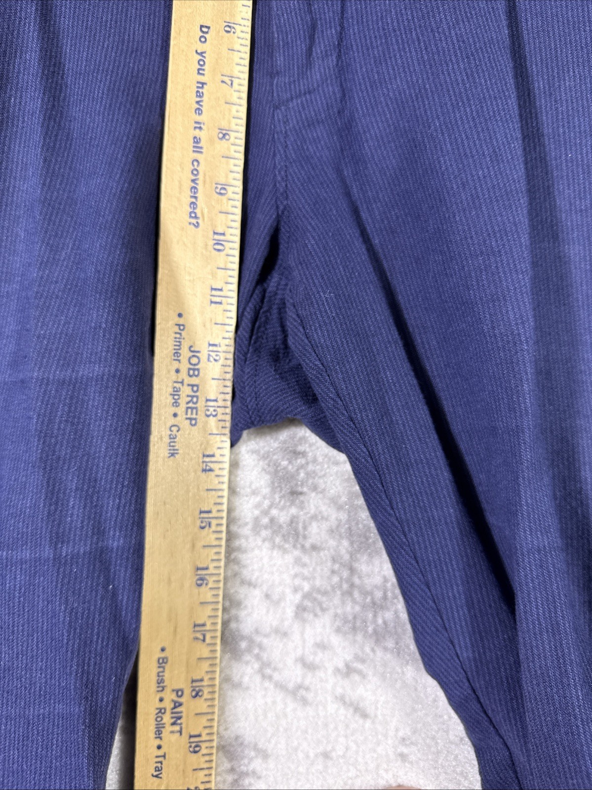 J Crew The Sutton Pants Mens Size 34×32 Navy Blue Pinstripe Linen Cotton