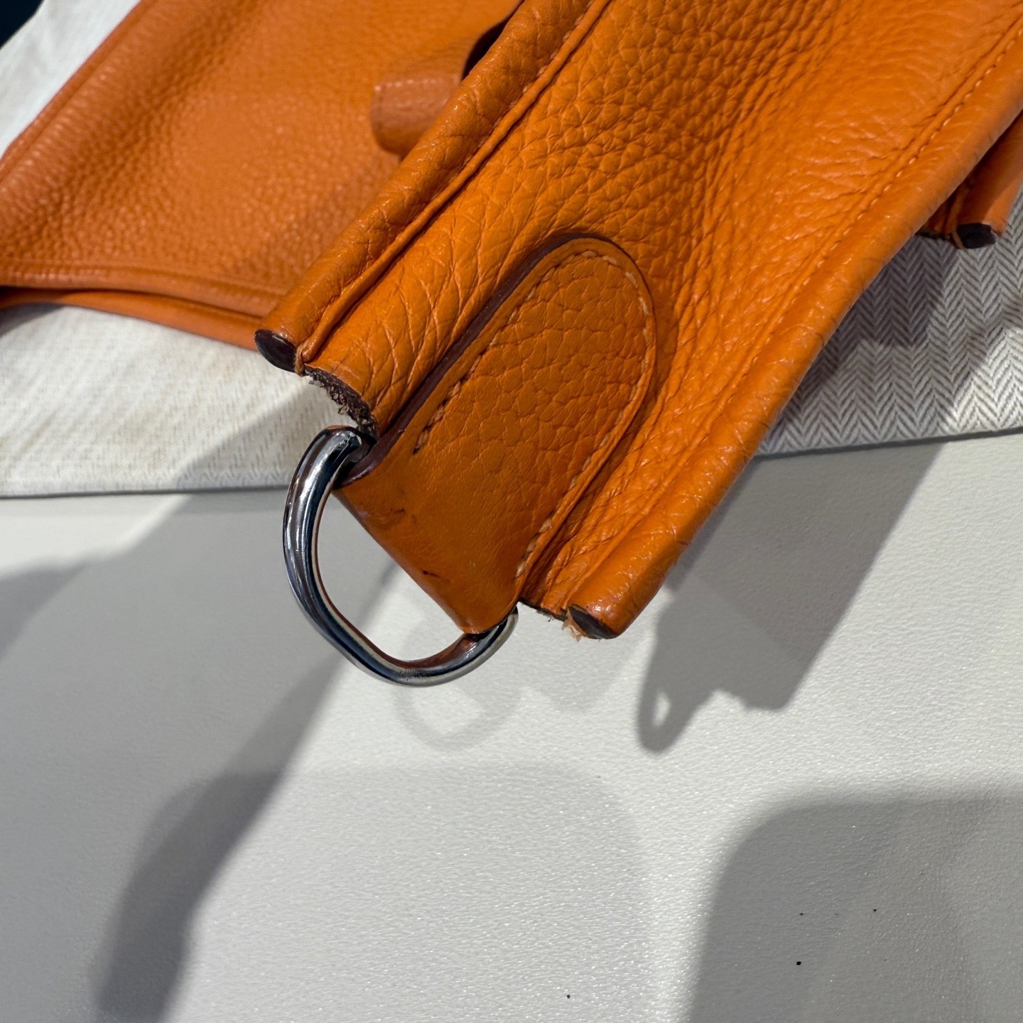 Hermes Pre-Owned Authentic Luxury Handbag Orange 29*30*8cm Silver